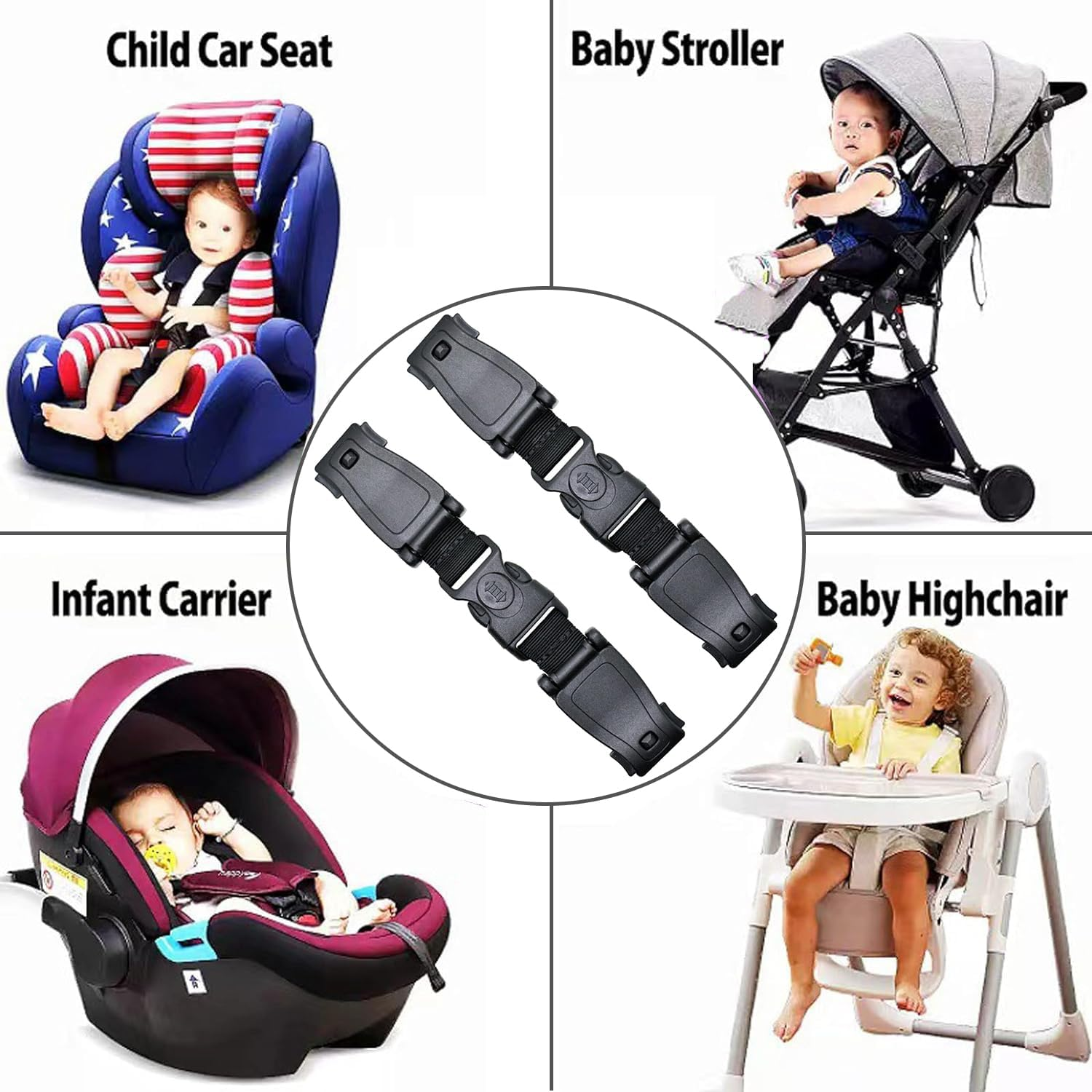 2 Pcs Car Safety Seat Strap Clip Baby Car Seat Chest Clip Buckle Universal Child Buggy Buckle Lock Helps Prevent Children Taking Their Arms Out of the Straps for Buggy Car Seat Chest Harness Belt