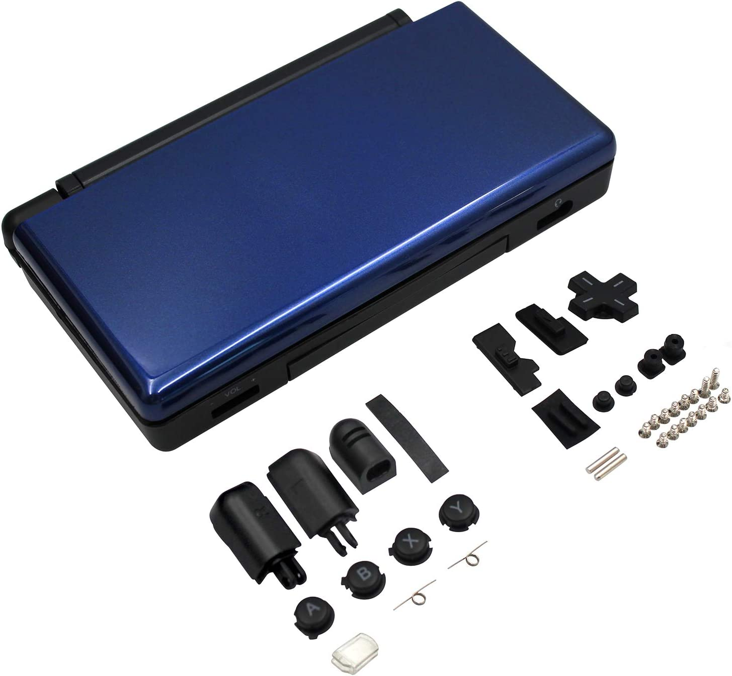 OSTENT Full Repair Parts Replacement Housing Shell Case Kit Compatible for Nintendo DS Lite NDSL Color Blue and Black