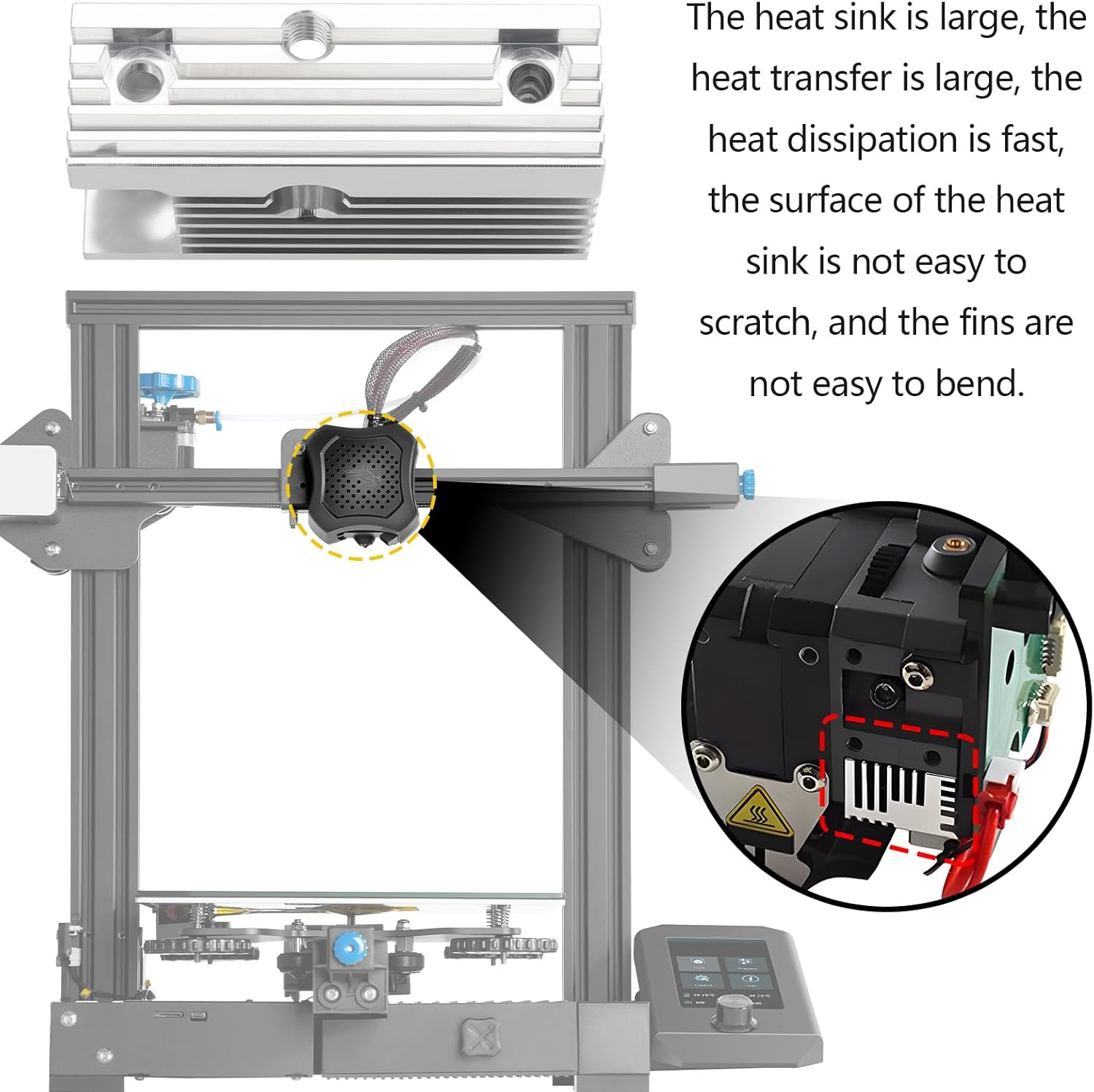 Be in Your Mind Extruder Hotend Replacement Parts Aluminum Heatsink 3D Printer Accessories Fast Cooling Block Compatible with Ender 3 S1 Pro plus V3 CR10 Smart Sermon V1 image number 1