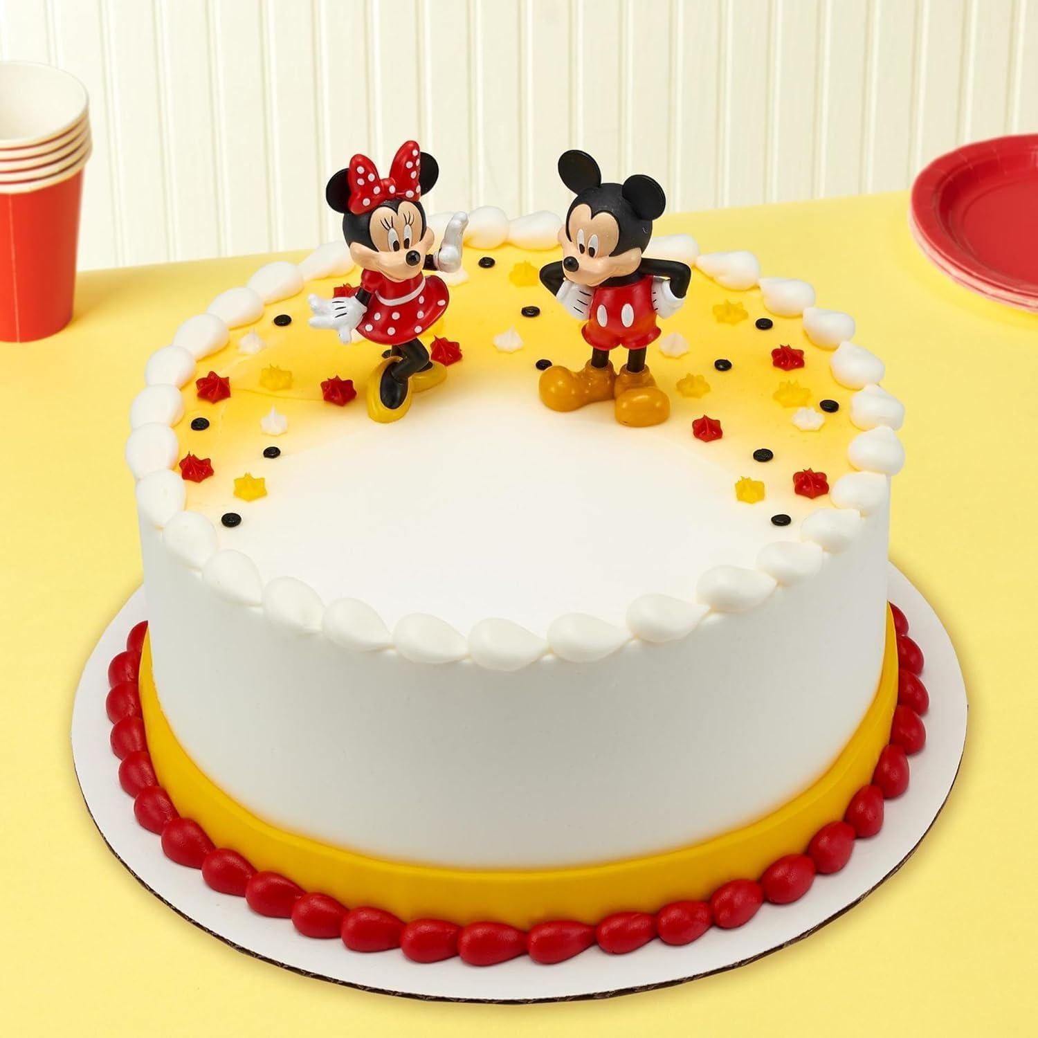 Decoset&reg; Disney Mickey Mouse and Minnie Mouse Cake Topper, 2-Piece Topper Set, Durable Food-Safe Plastic