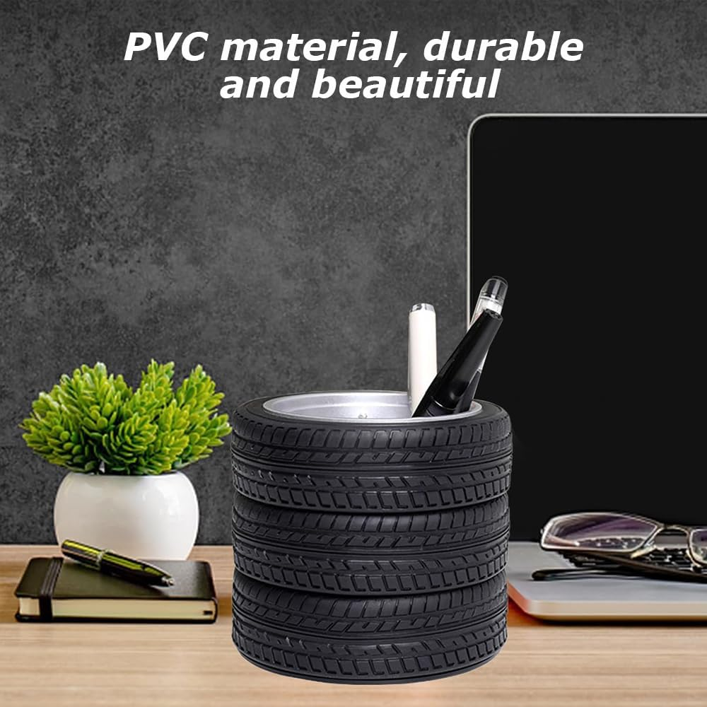 Tire Pen Holder,Fountain Pen Organiser,Table Ornaments,Stand Unique Novelty Pen,Learning Stationery Storage,For Desk,Home,Office Accessories image number 2
