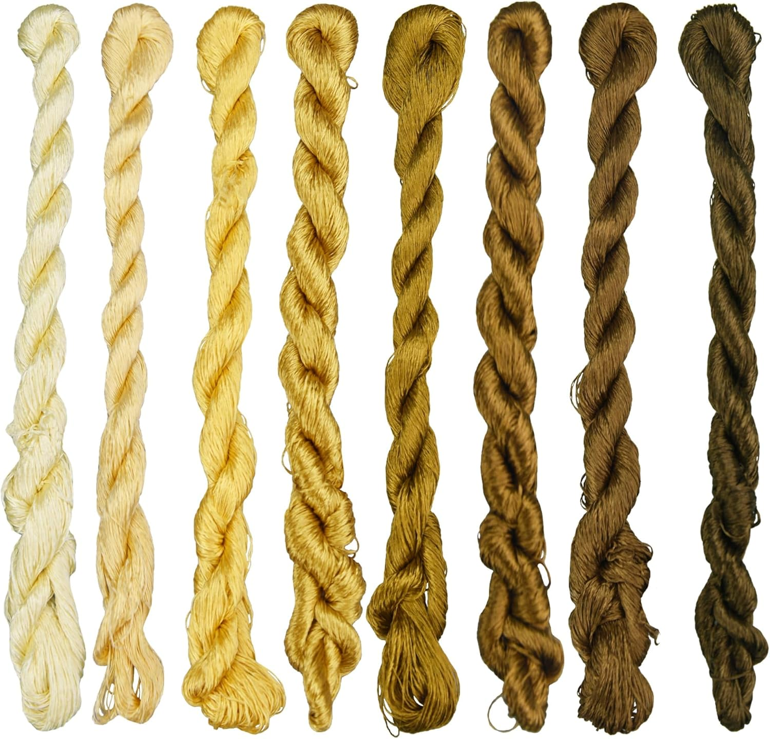 MINGGUXIUYI Natural 100% Silk Thread Handmade Embroidery Thread Floss 11 Colors Each 110 Meters (29)