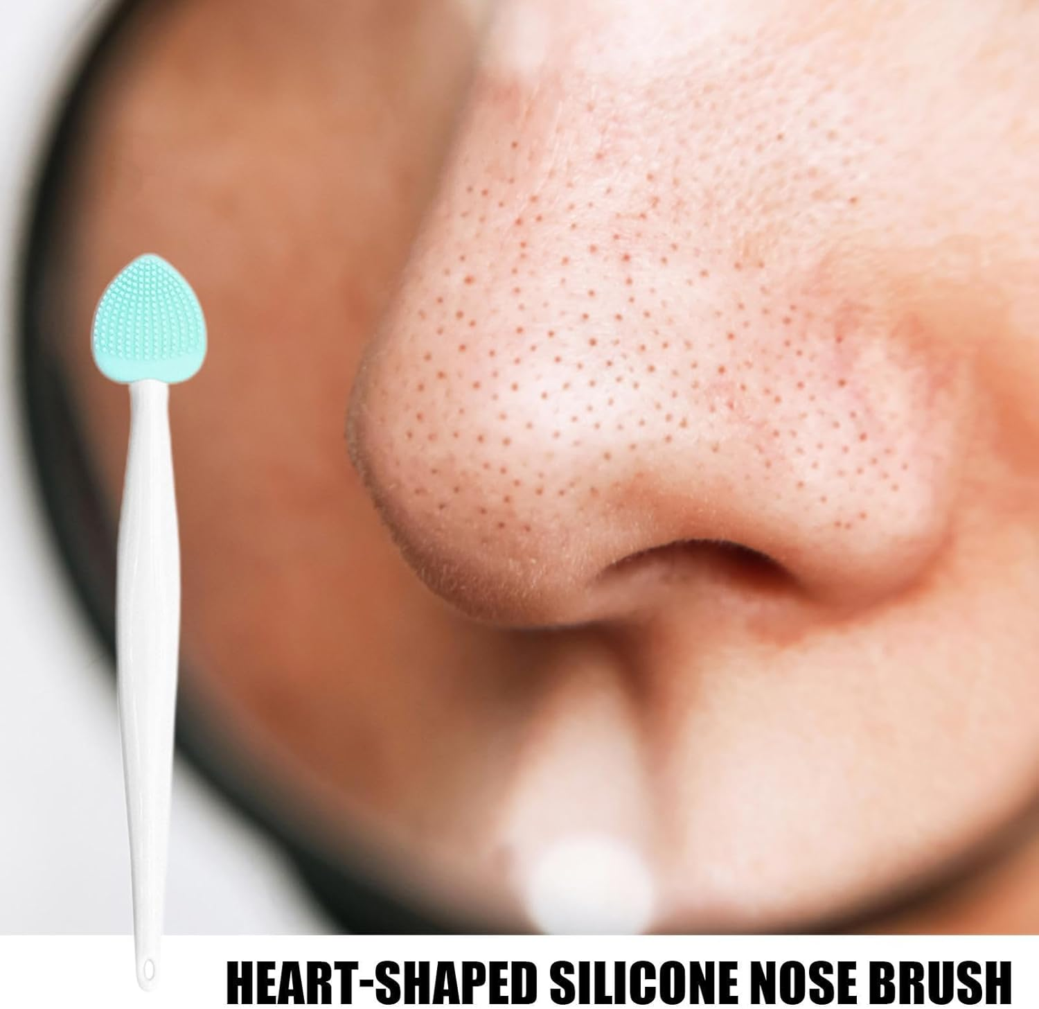 Pore Scrubber, Handheld Silicone Pore Cleaning Brush, Double-Sided Nose Cleansing Fine Brush for Women - Pink image number 5