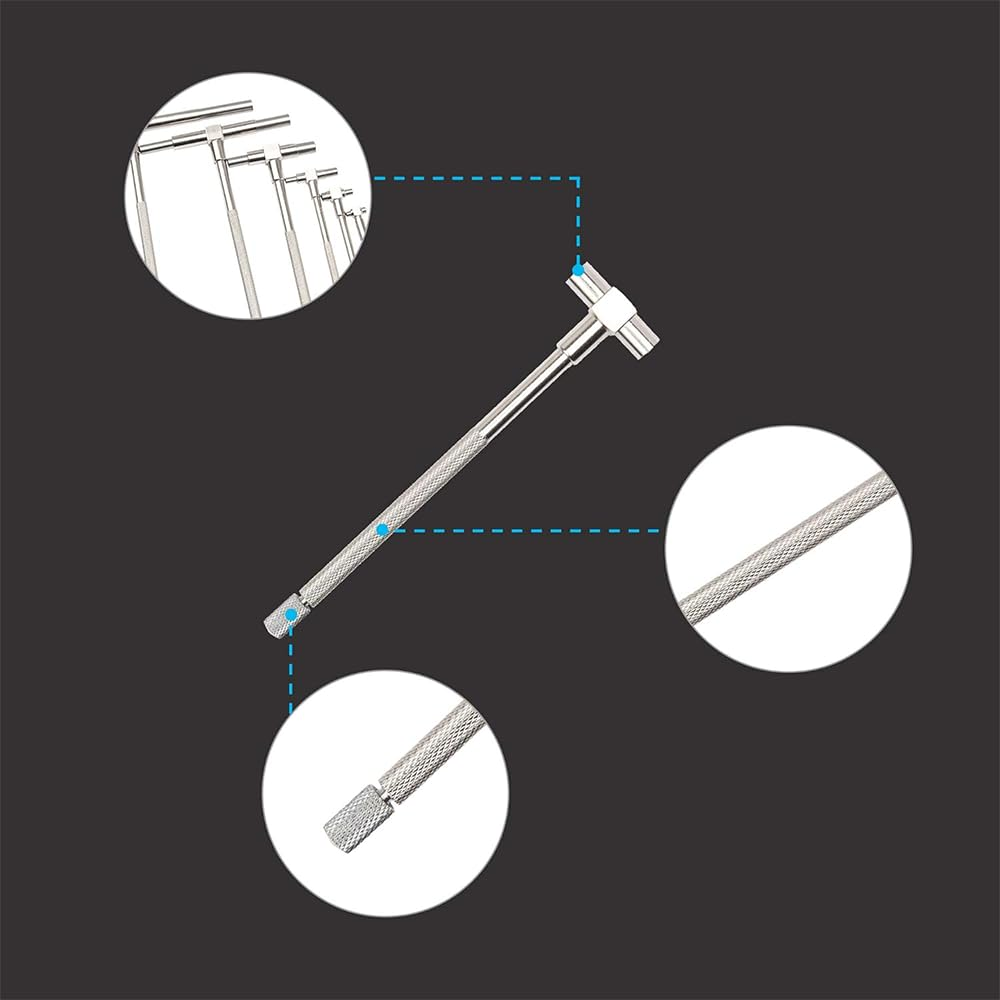 6-Piece Telescopic Bore Gauge Set 5/16"-6" with Lock,Precision T-Gauge Hole Measurement Kit,Automotive & Mechanic Tools image number 1