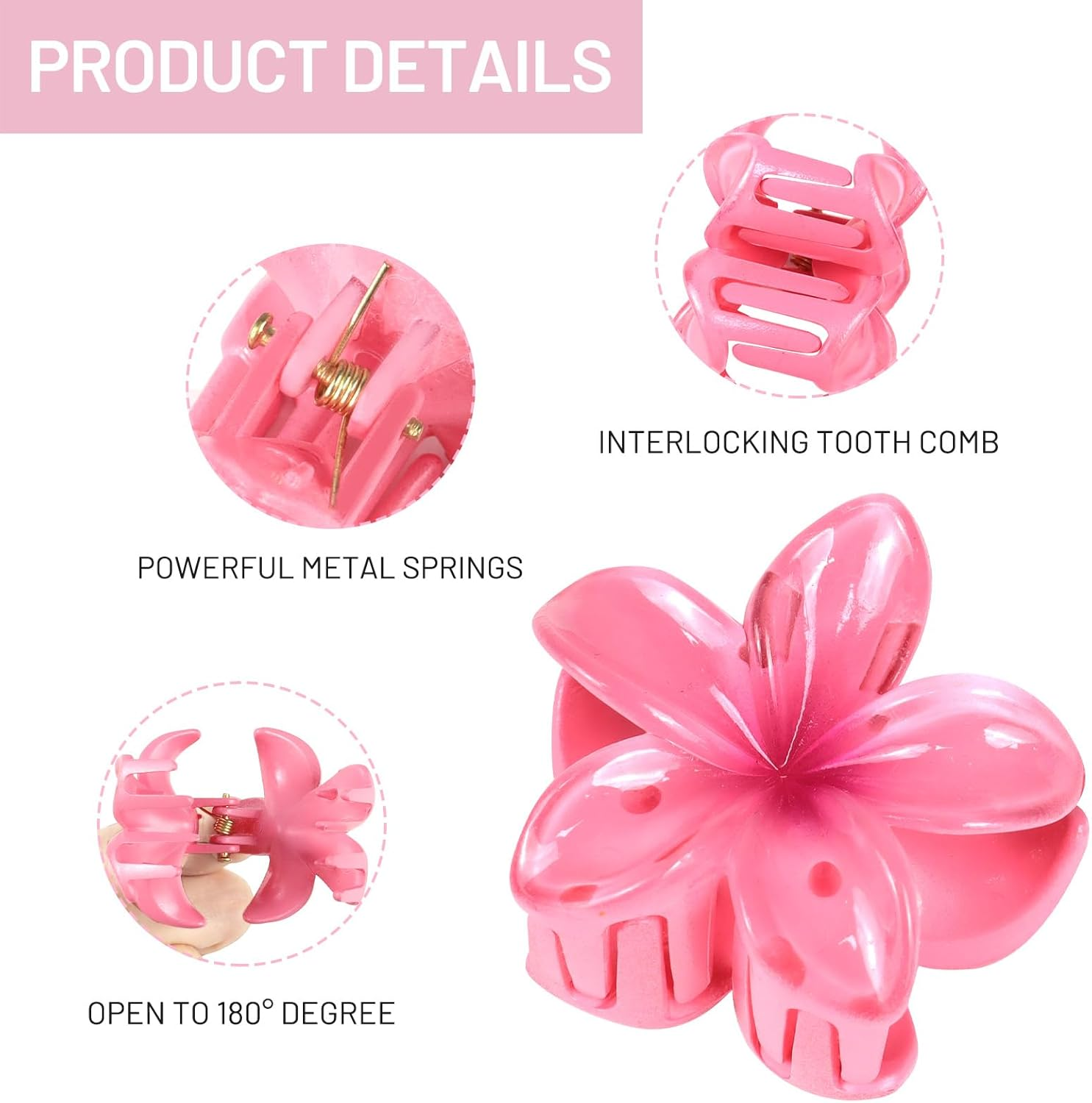 Blooms Pack of 12 Small Flower Hair Clips image number 4