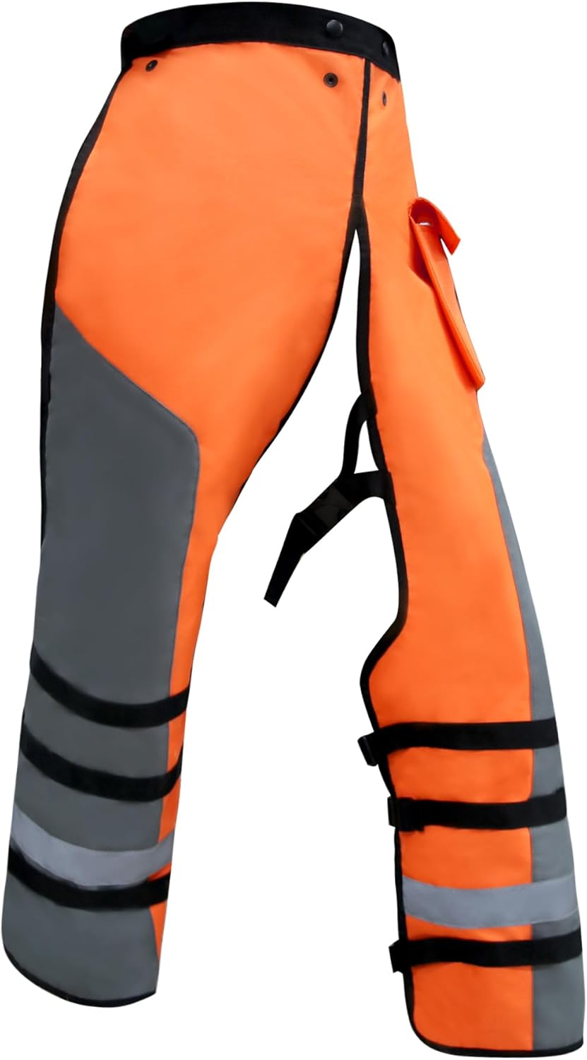 MYDAYS OUTDOOR Chainsaw Chaps Apron Wrap,Chainsaw Safety Equipment, Loggers Forest Workers Protective Chain Saw Pants,Orange image number 2