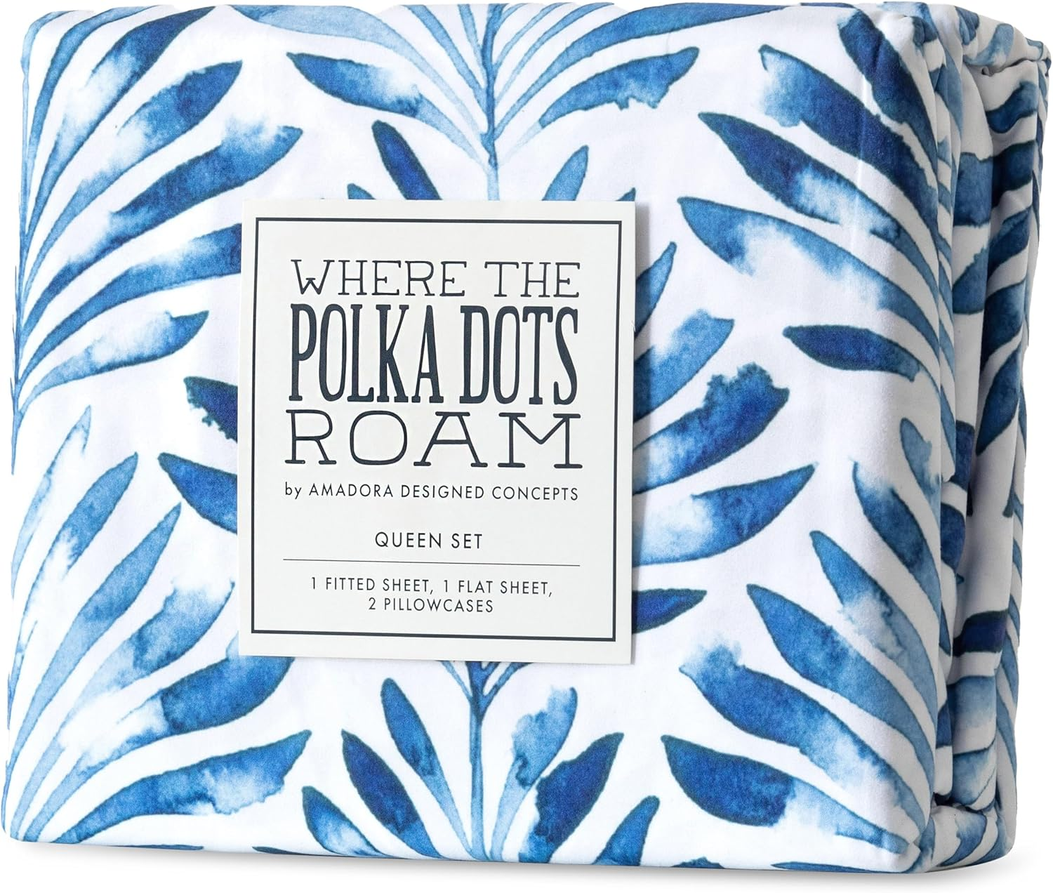 Where the Polka Dots Roam Nautical Ocean Full Bedding Set - 4 Piece Super Soft Kids Bed Set with Fitted Sheet, Flat Sheet, and Pillowcases - Underwater Sea Creatures Design for Boys Girls Room D&eacute;cor