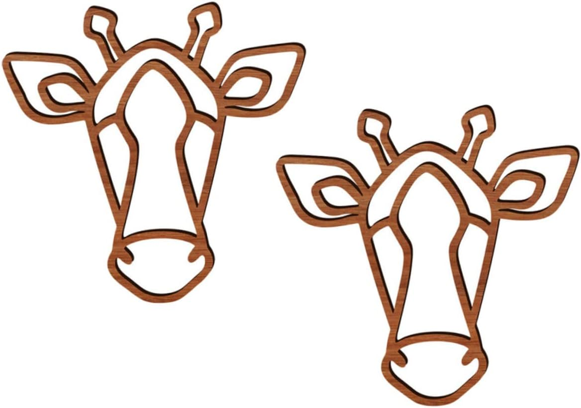 KAILIKETIY 2Pcs Wooden Animal Wall Decor Set 3D Cartoon Style Wood Animal Wall Art for Boys and Girls Nursery and Office Room Decorations