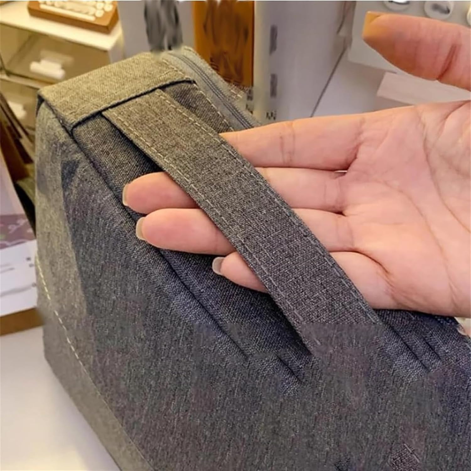 2025 New Doresty Makeup Bag,Doresty Standing Makeup Bag,Multi-Purpose Large Capacity Oxford Cloth Standing Makeup Bags with Compartments for Girls Women, Blue, Classic image number 6