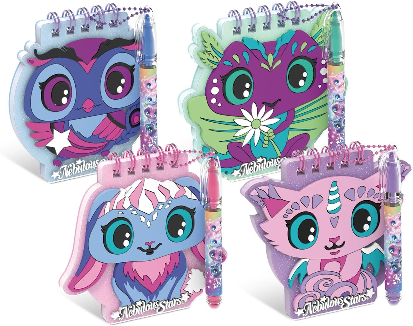 Nebulous Stars - Mini Note Pad with Metallic Ink Pencil, Stickers & Gel Pen, 25 Sheets, Kids Stationery Set, Assorted Designs, Ages 7+ image number 1