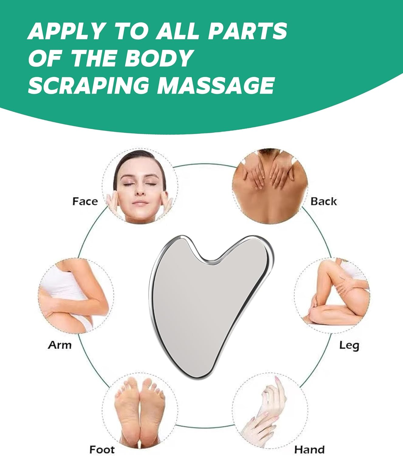Stainless Steel Gua Sha Stainless Steel Guasha Metal Gua Sha Facial Tools Massage Guasha Tool for Face Gua Sha Tool Gua Sha Stone Massager Gua-Sha Face Sculpting Tool Body (Stainless Steel Gua Sha) image number 5