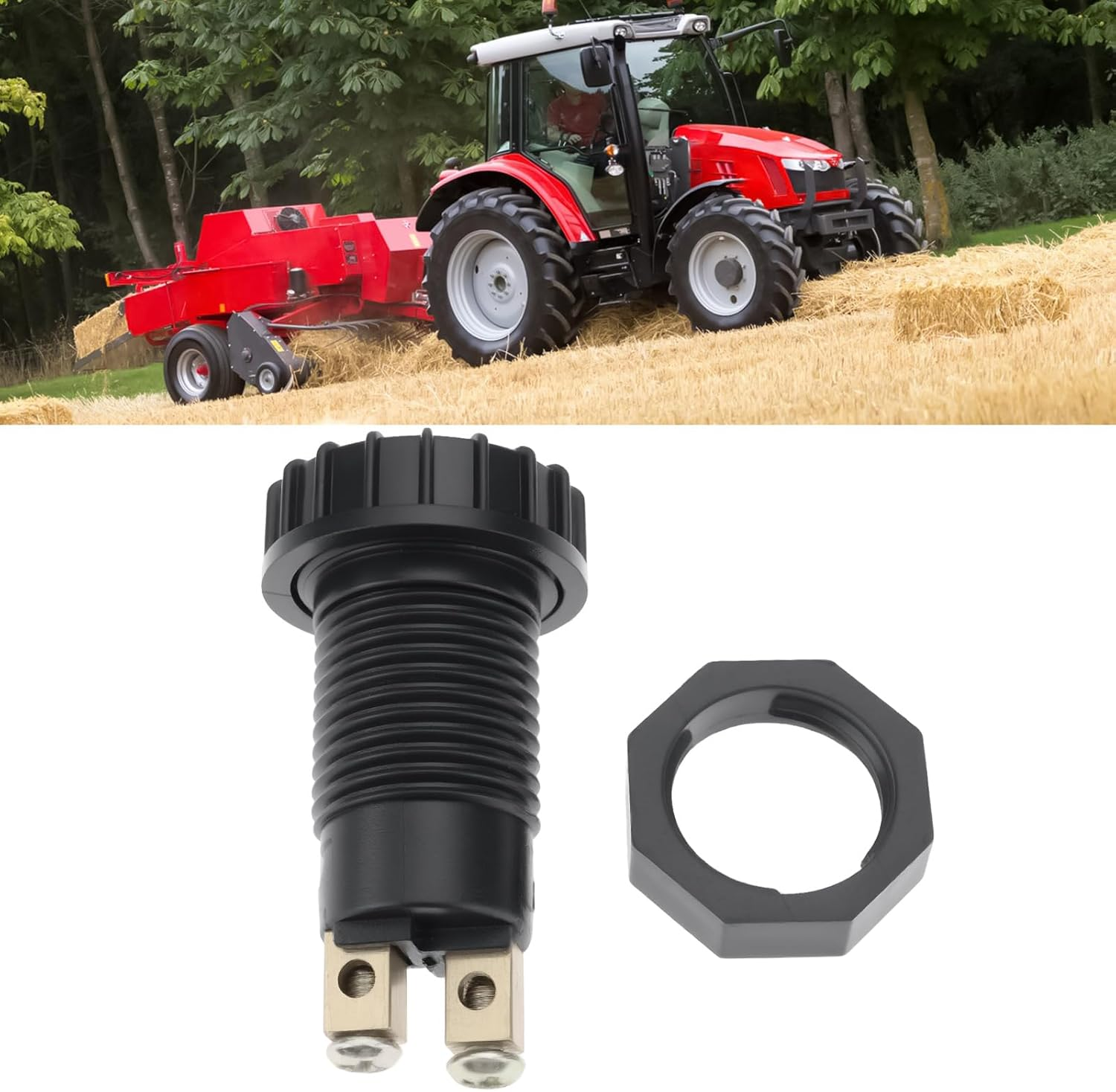 Ecsing 12V Dash Charging Warning Light Lamp 17Mm Mounting Hole 20179 Compatible with Massey Ferguson TE20 TEA20 TED20 Tractor image number 4