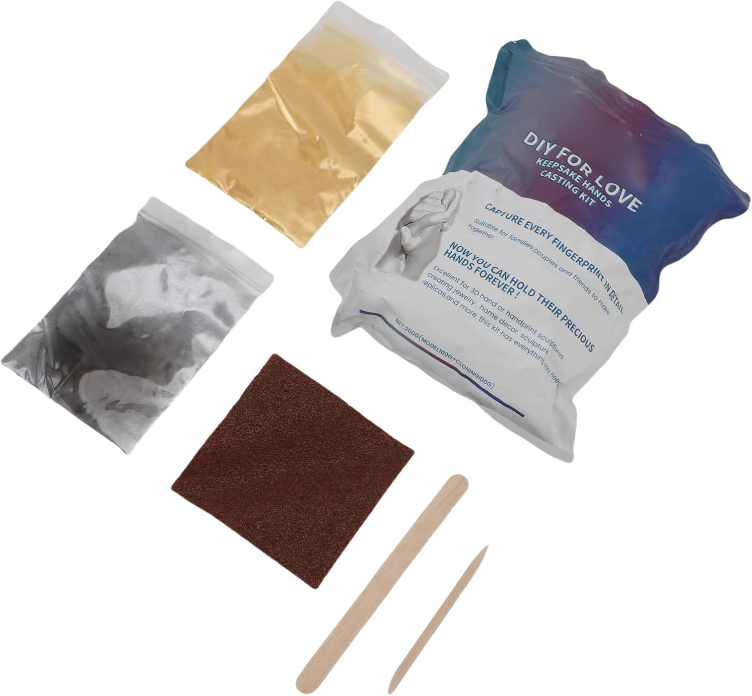 All in One Hand Mold Kit Powder with Wood Mixing Rods Strengthen Creativity Create Lasting Memories for DIY Projects Gifts image number 6