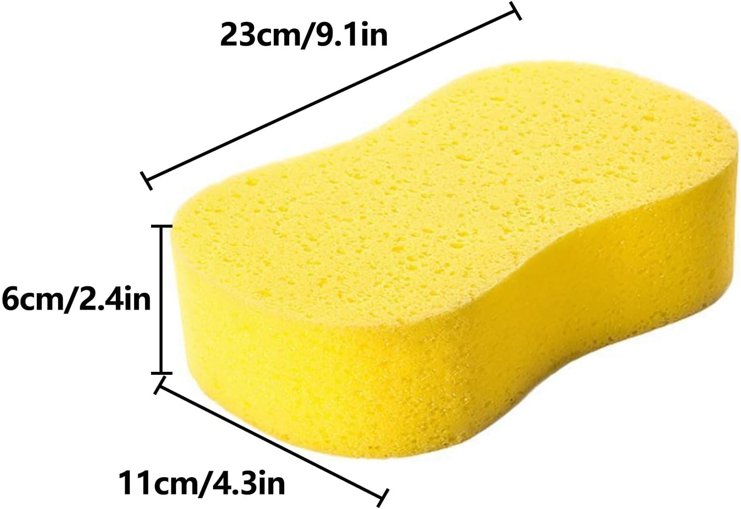 Jumbo Sponges,2 Pack Car Sponges,Washing Windows and anti Scratch Technology,Perfect for Wheels, Windscreen & Bodywork for Car Cleaning (2PCS Yellow) image number 5