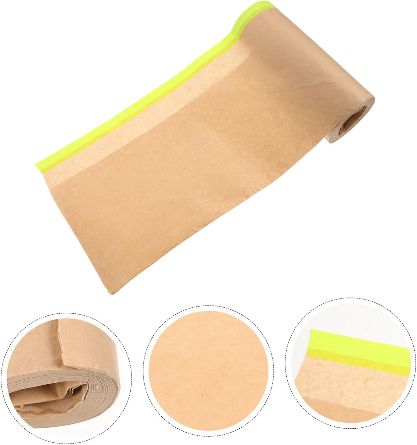 TEHAUX Kraft Paper Masking Film for Painting Masking Covering Paper for Car Furniture Protection Self-Adhesive for Spray Paint
