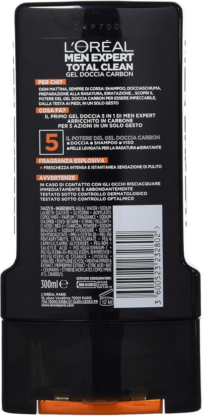 L'OREAL Men Shower TOTAL Clean 300 Ml. Soaps and Cosmetics image number 3