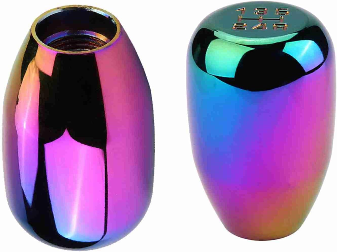 Car 5 Speed Manual Gear Shift Knob Shifter Lever Stick with 3 Adapters 8/10/12Mm Universal Metal Bright Color (Colorful) - Blue image number 2