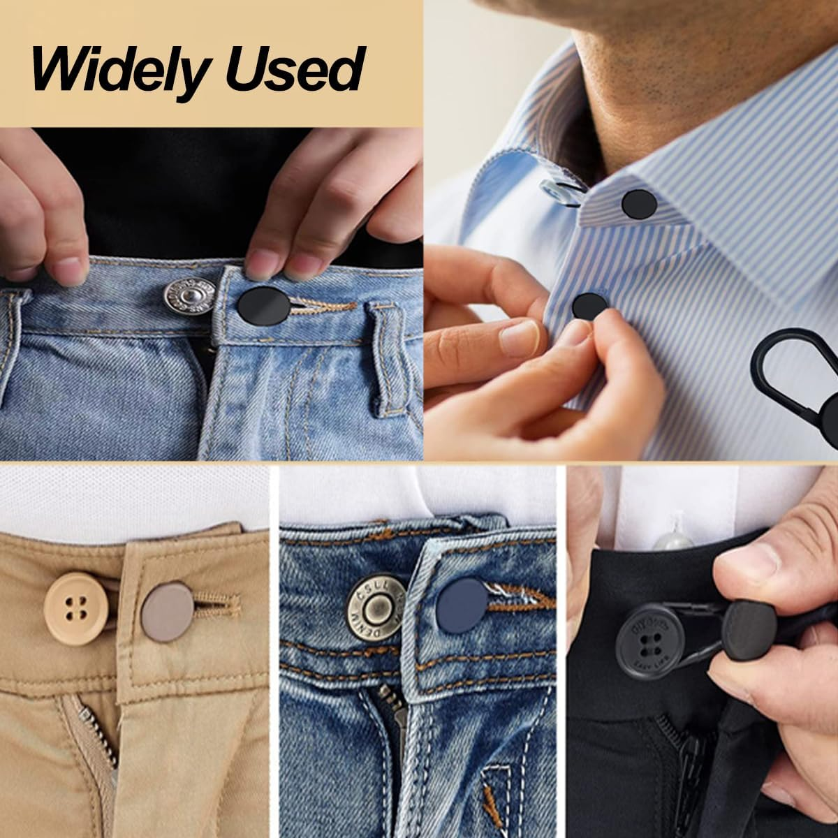 16 PCS Button Extenders for Jeans,Pants Waist Button Extender for Women Men,4 Colors Pant Waistband Expander, Ceryvop Pants Waist Extension 1-1.4 Inches image number 2