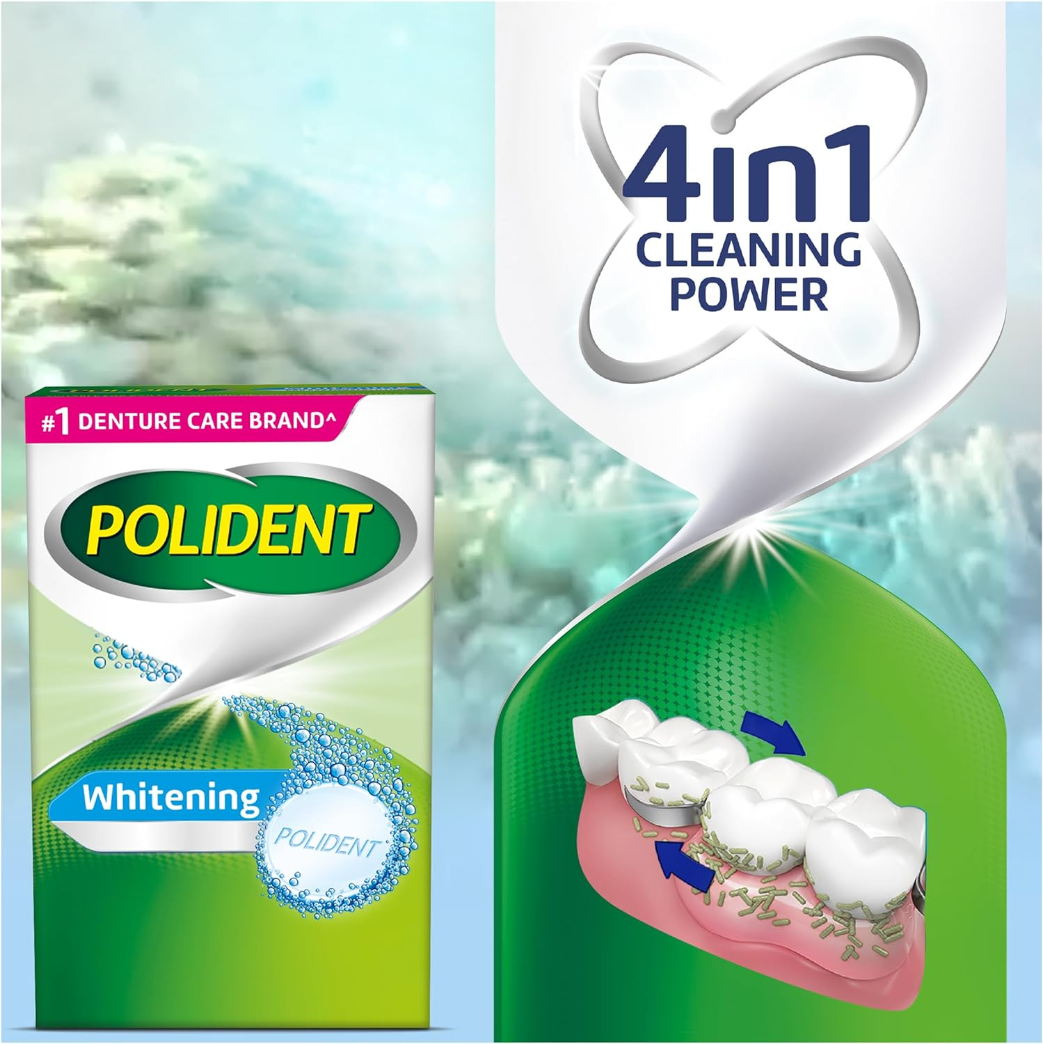 Polident Whitening Denture Cleaner Daily Cleanser for Partials/Dentures, 36 Pack image number 6