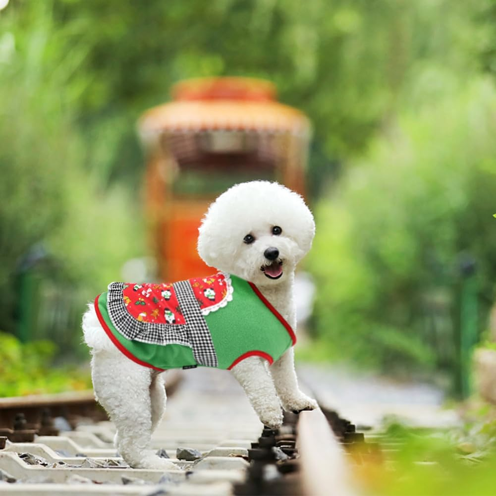 Christmas Jumper Costume for Dogs Red Warm Dog Sweatshirt Cats Christmas Jumper Winter Fleece Jumper Cat Outfit for Chihuahua Poodle Bichon Pomeranian (B) image number 4