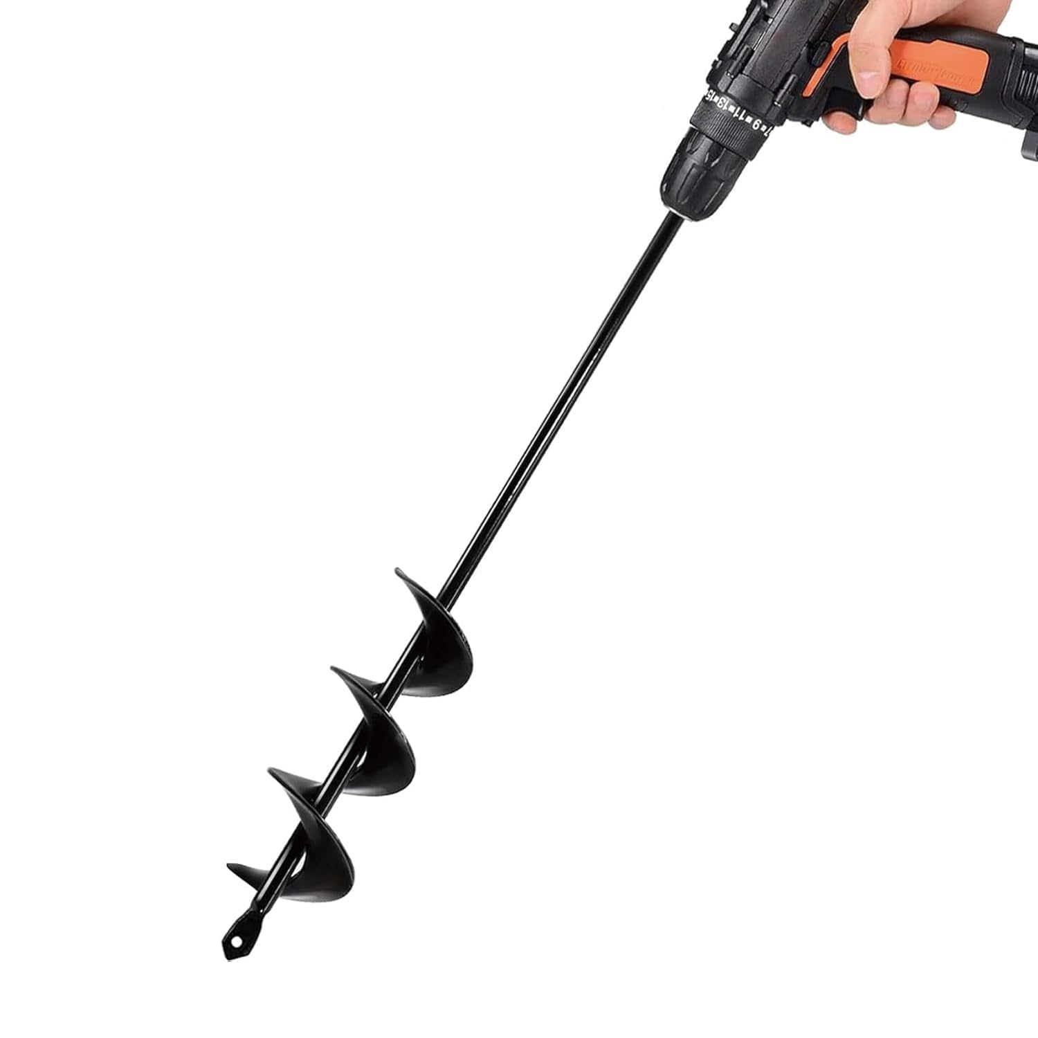 Garden Auger Drill Bit for Planting,Ground Earth Spiral,Heavy Duty Bulb Planter Tool for Post Posthole Hole Digger Plant Flower Farm Pasture Bedding Digging,Hex Drive Drill (1, 1.6" X 17"（4 * 45 Cm）) image number 3