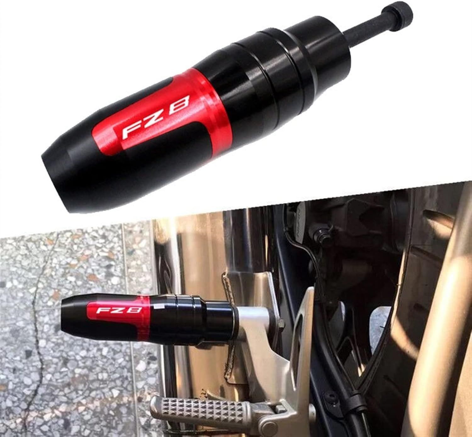 Motorbike Frame Sliders for Y┐AMAHA FZ8 FZ8N FZ 8 Motorcycle Accessories CNC Frame Crash Pads Exhaust Sliders Crash Protector with Logo (Color : Black, Size : 1 Pair)