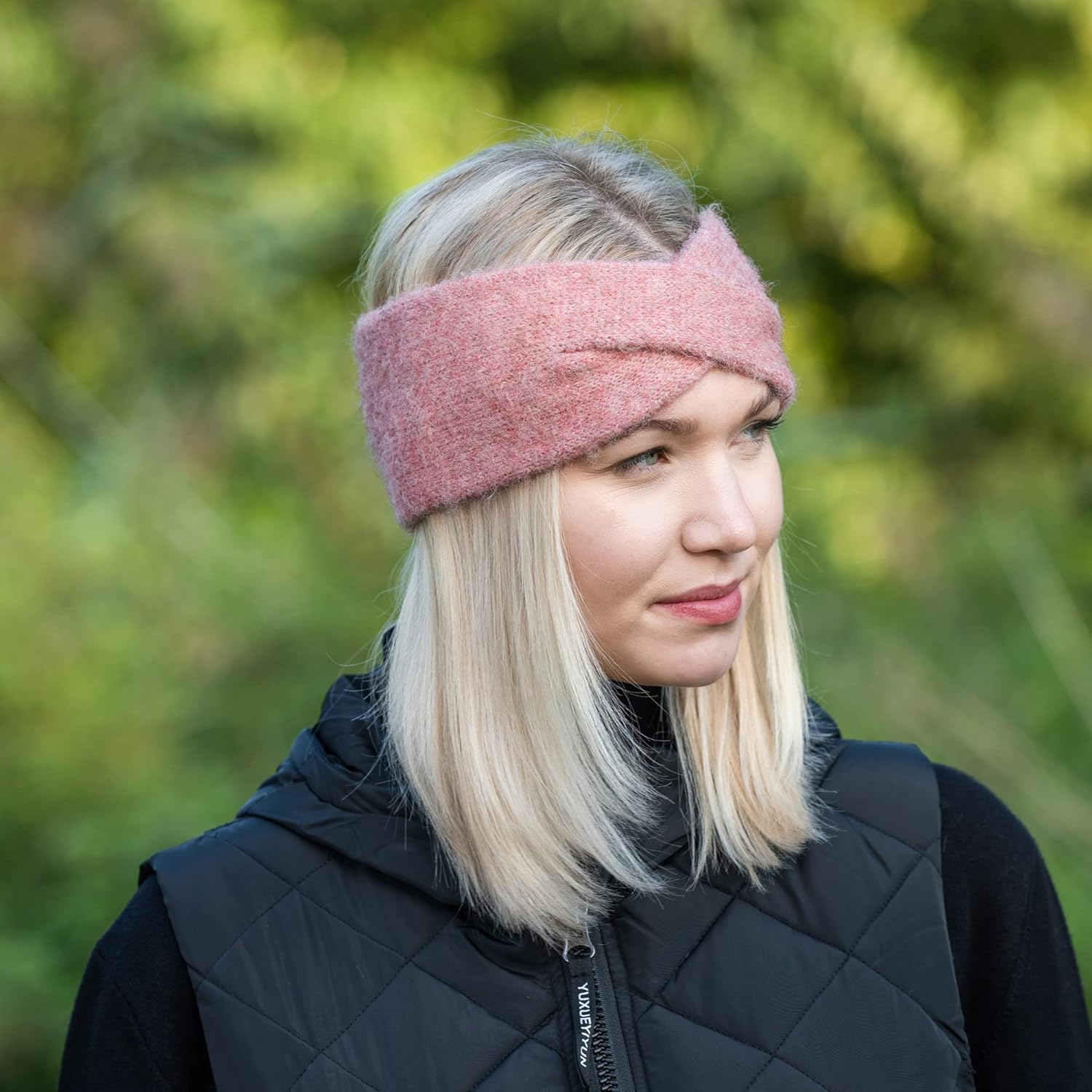 NF NITZSCHE Fashion - Headband for Women - Colours: Black, Grey and Rose - One Size - Elegant Headband - Hair Band - Thin (Dusty Pink) - Gray image number 6