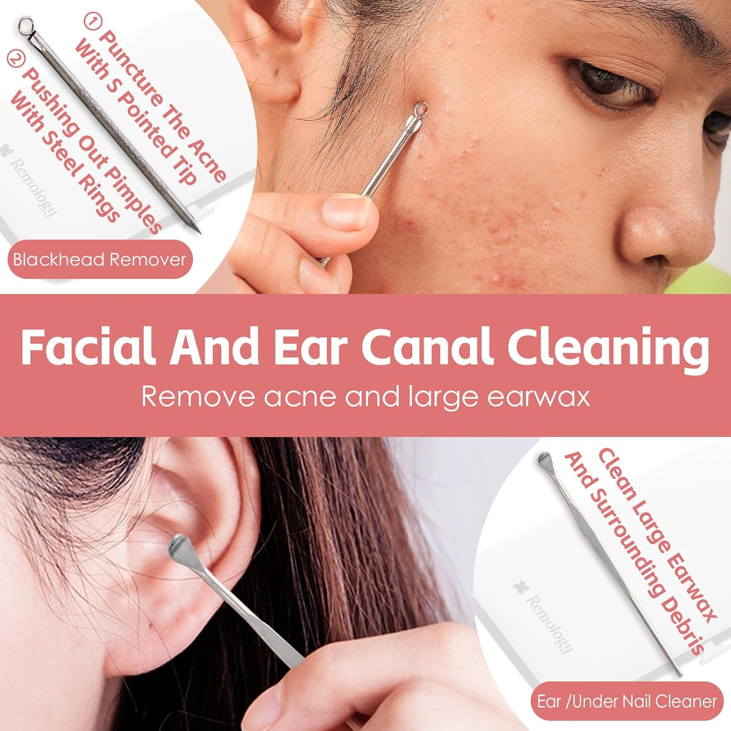 10-Piece Professional Manicure Set with PU Leather Case, Facial Care and Nail Care Tools image number 2