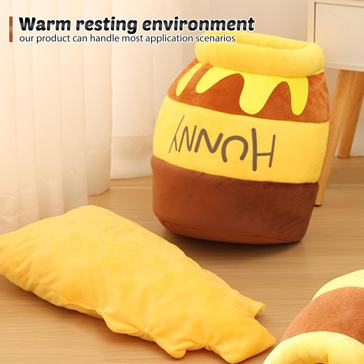 Cat Bed Fluffy Cat Cave Washable Cat Sleeping Bag Warm Pet Cat Bed Kitten Bed Cat Cuddly Bed Cat Bed Honey Pot with Removable Cushion for Small Medium Pets image number 1