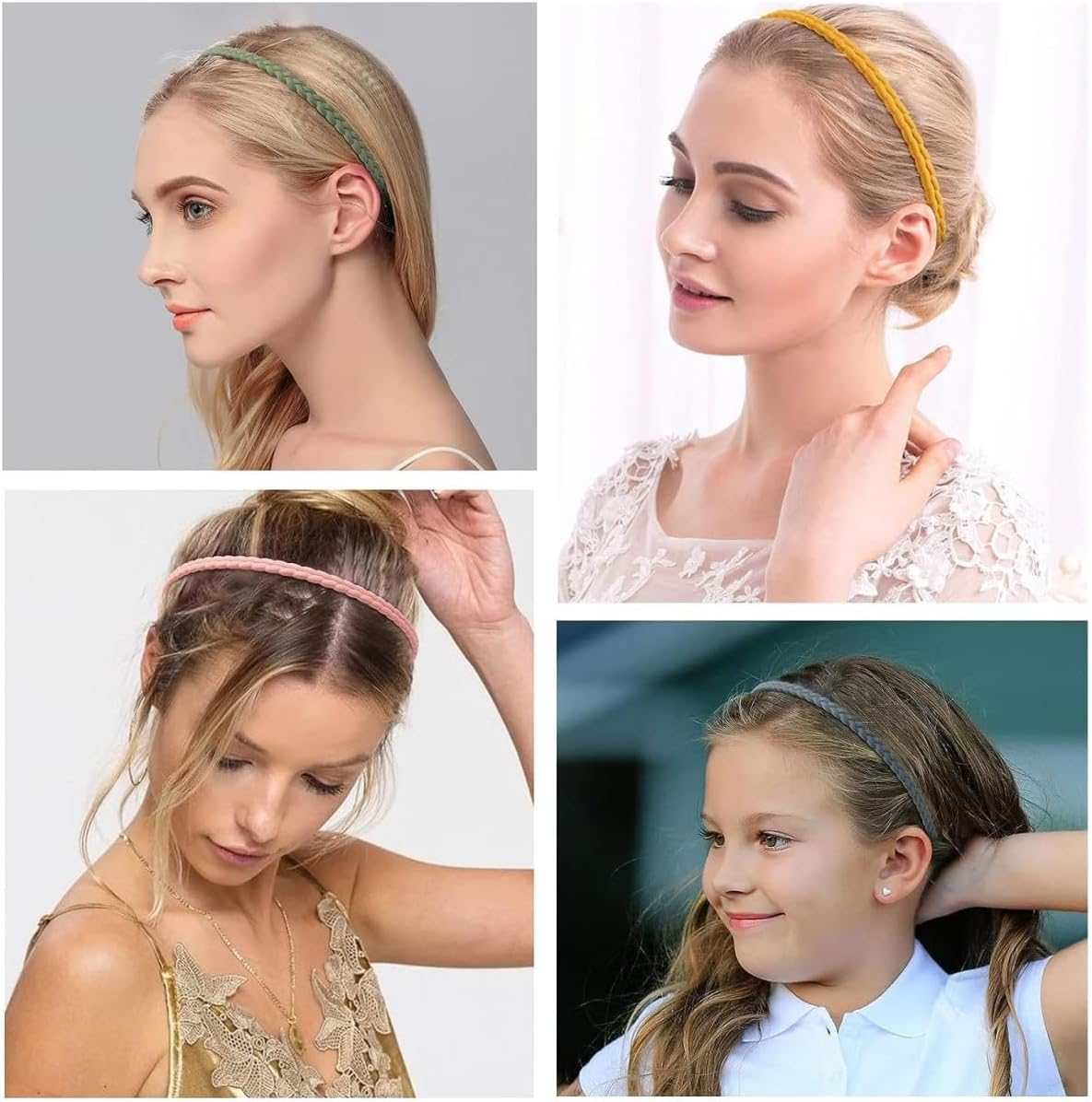 Headbands for Girls and Women, Pack of 5 Thin Hair Bands, Colourful Hair Bands, Plastic Headbands, Hair Bands, Girls Set, Thin Headbands, DIY Headband with Teeth, Hairstyle Headband image number 4