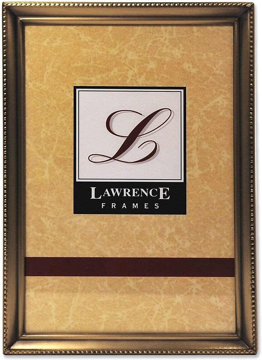 Lawrence Frames Antique Brass 5X7 Hinged Double Picture Frame - Bead Border Design image number 3