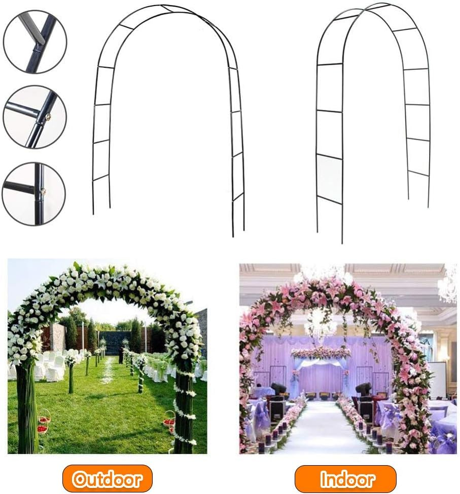Metal Garden Arch &ndash; Outdoor Wedding Arbor Trellis for Climbing Plants, Freestanding Pergola Archway for Roses Vines Bridal Party Decoration image number 6