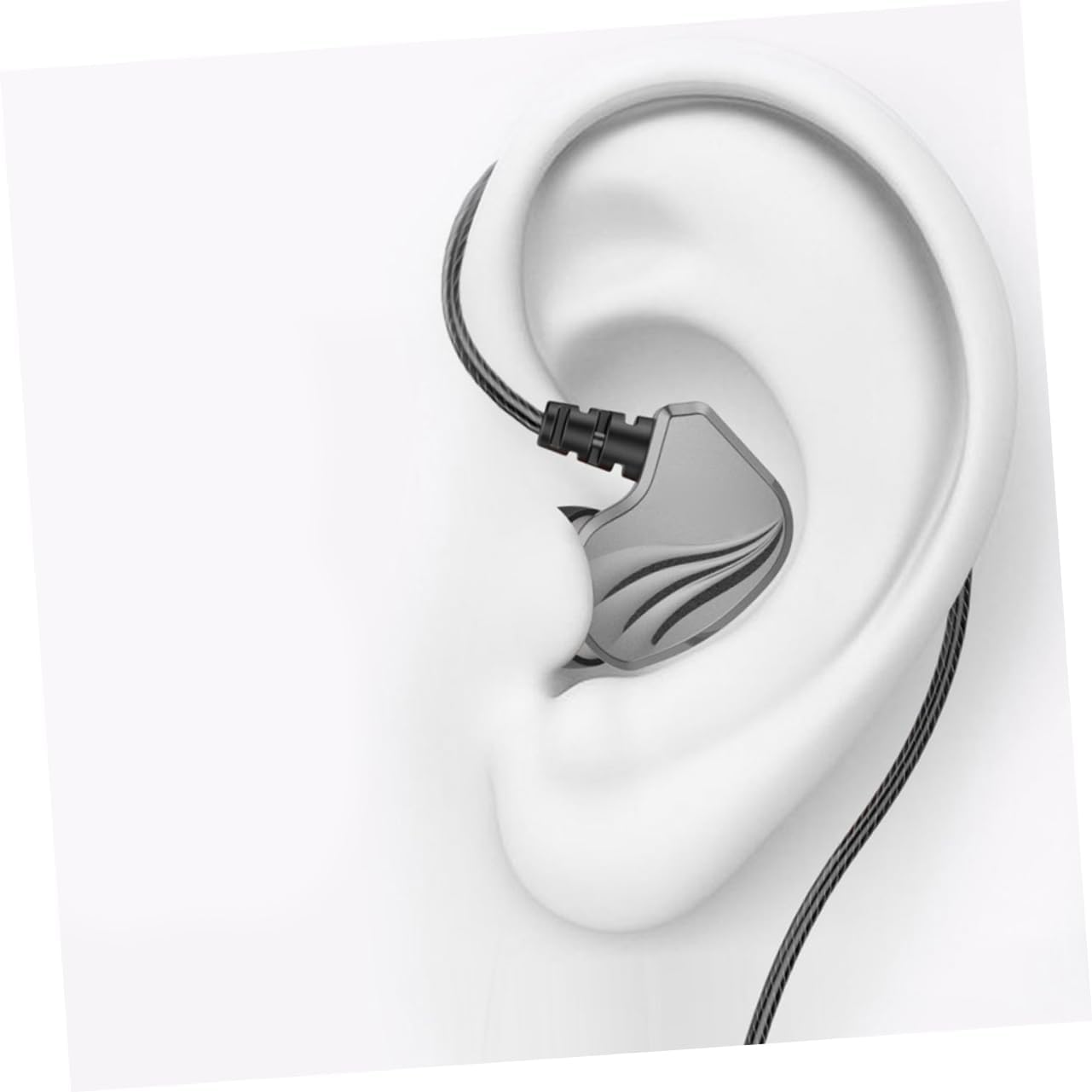 FUNNETOYU Plug in Ear Wired Earphones with Mic High Fidelity Heavy Bass Headphones for Phone Tablet Computer TPE Cable Volume Control and Music Playback Functions image number 2