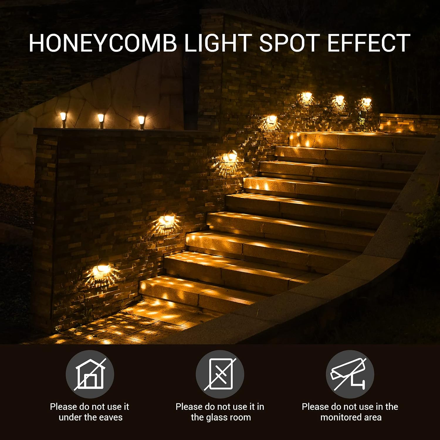 Quntis Solar Light Outdoor 2Pack,Ip65 Waterproof Solar Fence Lights,Auto On/Off LED Solar Lights,Warm White Light Solar Deck Wall Lights for Garden Post Patio Yard Stairway Path Porch image number 6