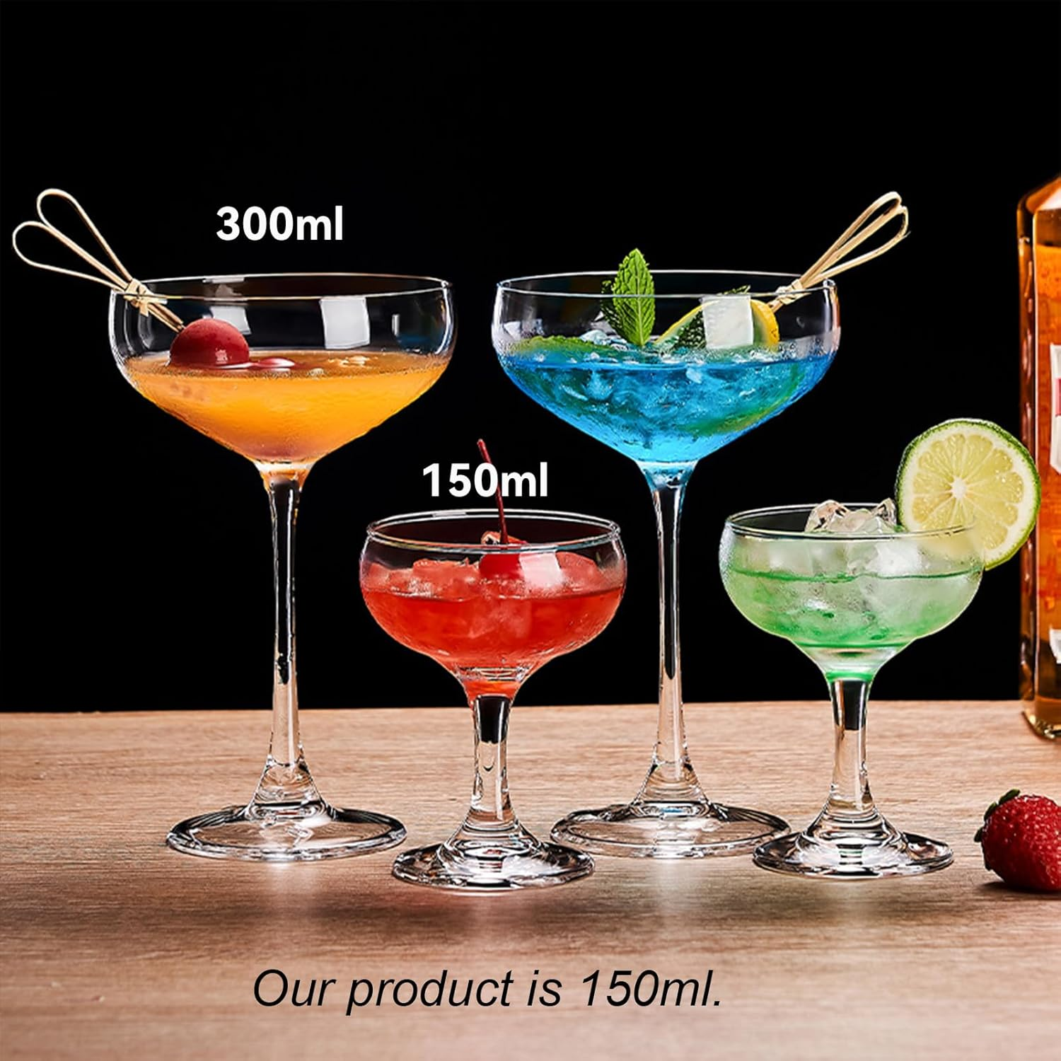 Super Margarita Daiquiri Manhattan Martini Glass Drinking Set, Mini Cocktail Set of 6 Classic Martini Glasses 5 Ounce Ideal for Home Bar Parties and Entertaining image number 2
