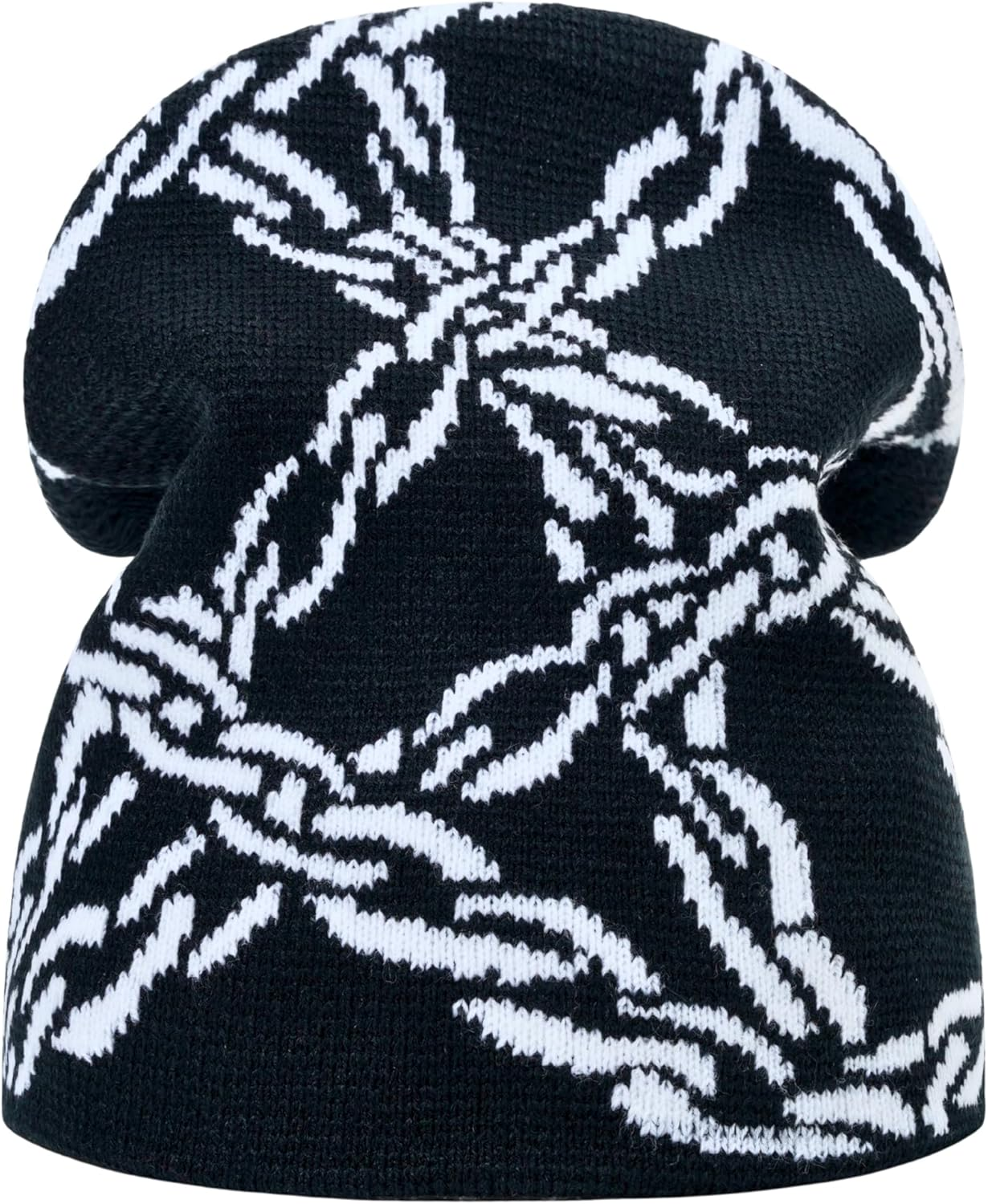 2THESTARS Y2K Beanie Hat for Men & Women Trendy Soft Stretchable Winter Cap, Chain Design Cold Knit Weather Accessory - Black, Black, Medium image number 3