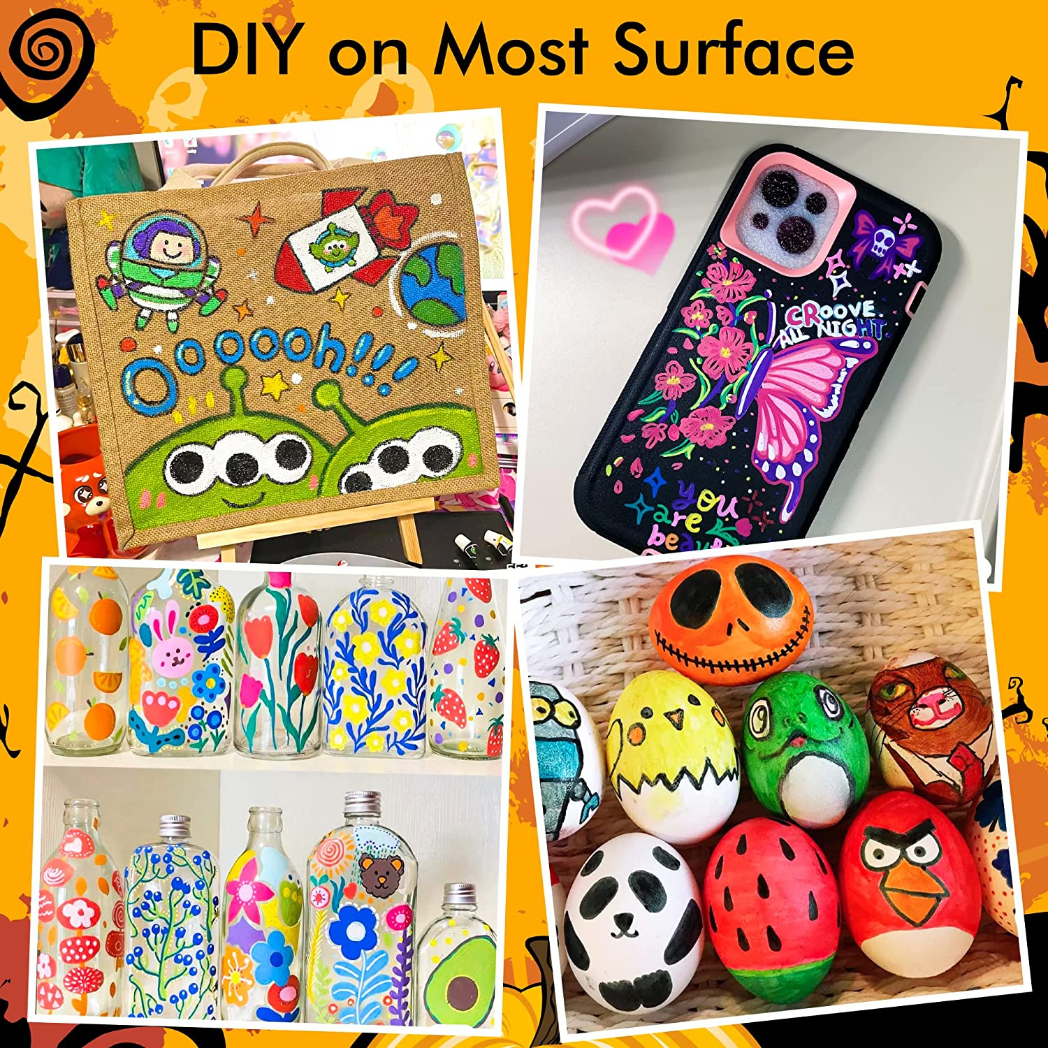 Shuttle Art 36 Colors Dual Tip Acrylic Paint Markers, Brush and Fine Tip for Rock Painting, Ceramic, Wood, Canvas, Plastic, Glass, Stone, Calligraphy, Card Making, DIY Crafts image number 1