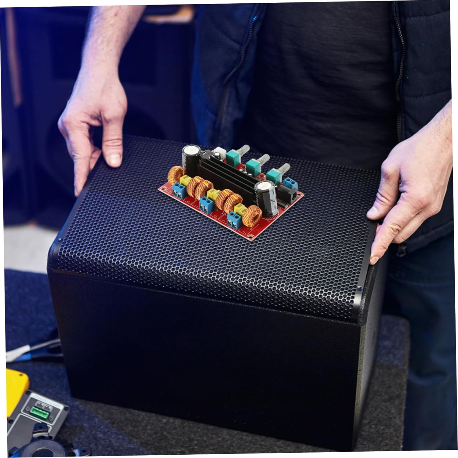 Angoily 2.1 Channel Audio Amplifier Module Stereo Subwoofer Board 12V-24V Wide Voltage Power Amplifier for Home Theater Sound Systems image number 1