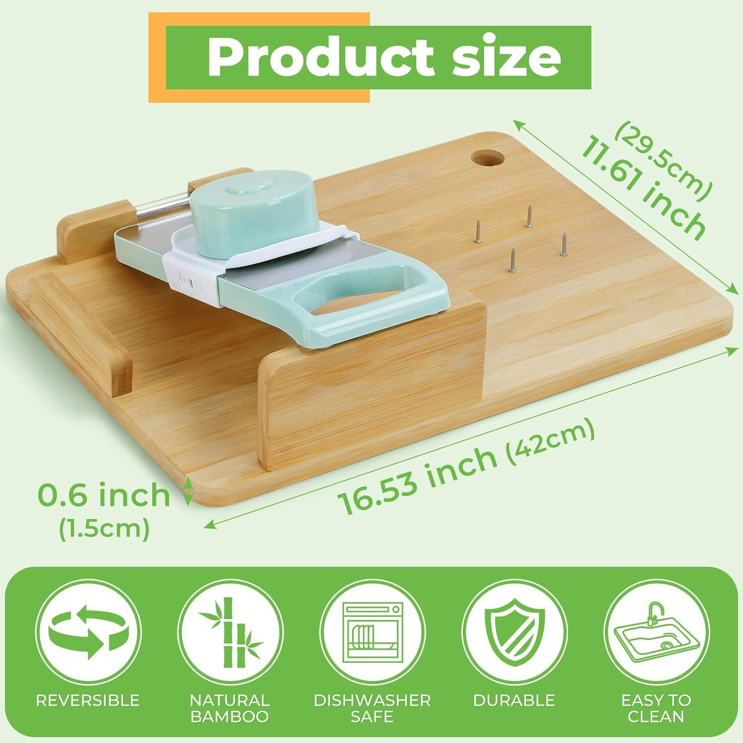 Adaptive One-Handed Cutting Board, Handicap Kitchen Tools with Bread Stops and Steel Spikes, Easy to Clean, Ideal Gifts for Senior Citizens, Stroke Survivors and Amputees image number 6