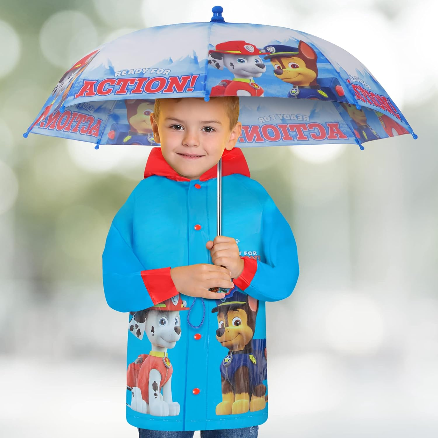 Nickelodeon Toddler and Boys' Paw Patrol Slicker and Umbrella Rainwear Set image number 2
