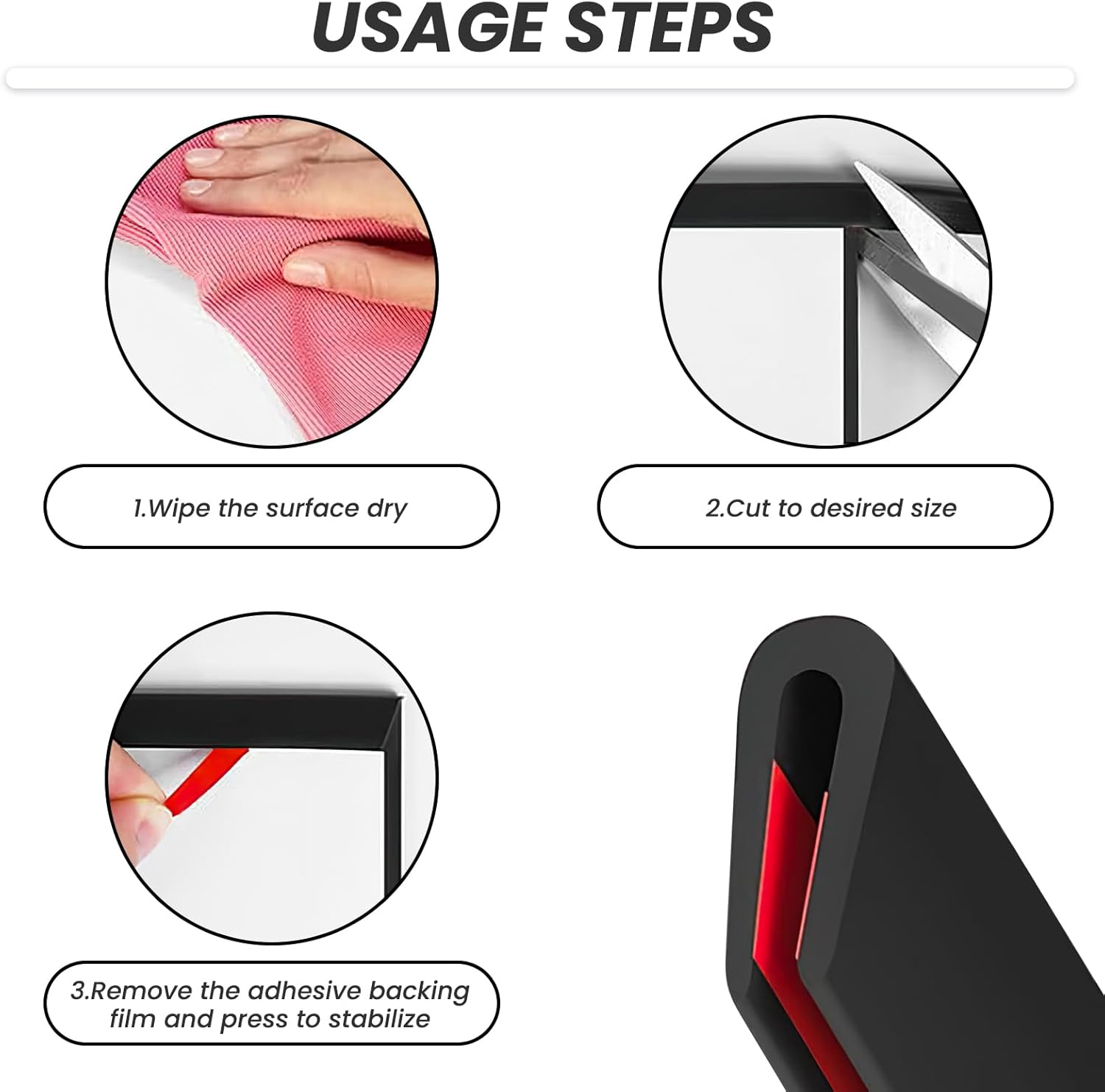 Universal Rubber Car Door Edge Guards - U Shape Anti-Collision Trim Protector (No Glue Needed) for Sedans, Suvs, Trucks - 13Ft/4M Black EPDM Weatherstrip image number 6