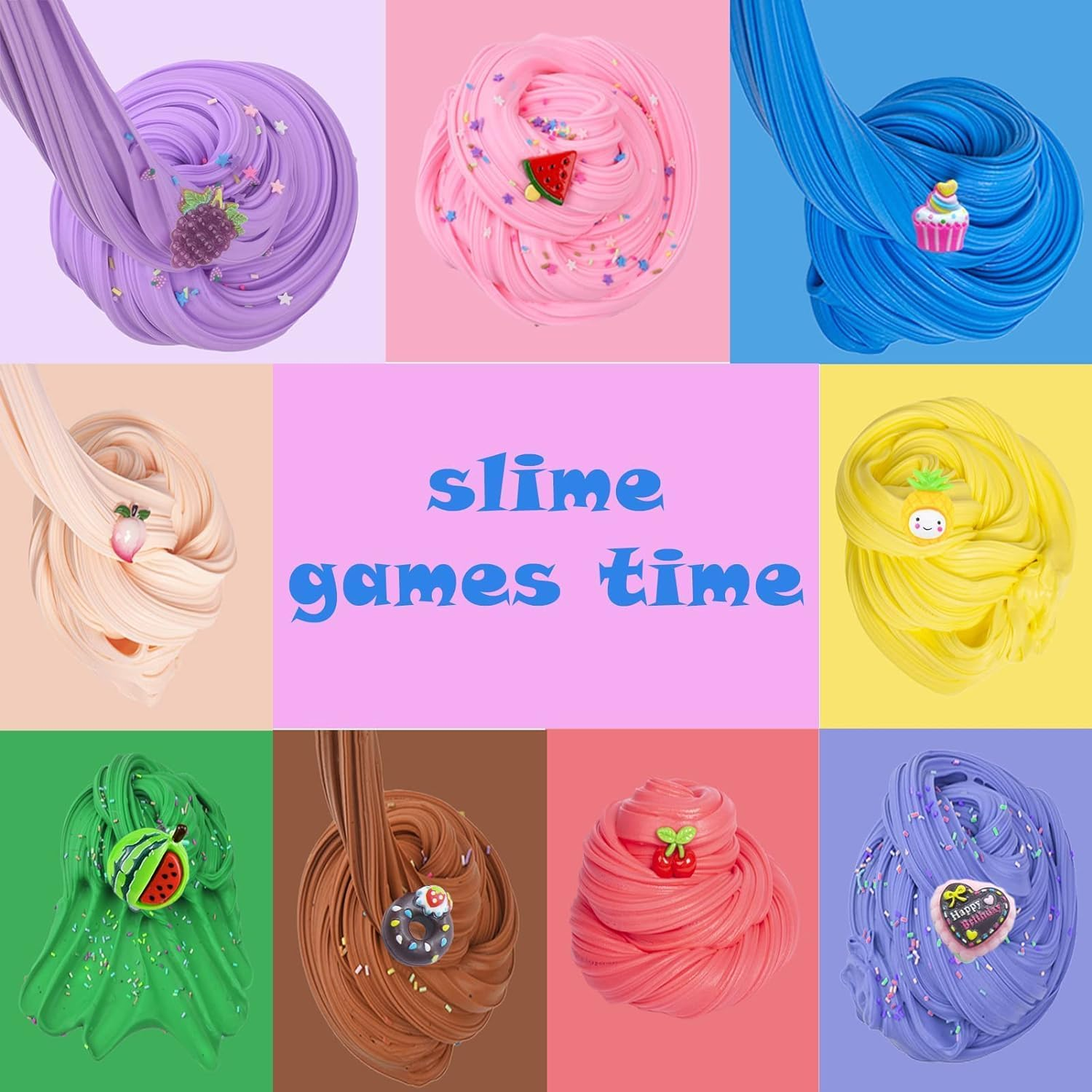 Butter Slime Kit 15 Pack, Colorful Stress Relief Extrusion Toy for Girls Boys, DIY Surprise Slime Making Kit, Kids Party Favors Slime Putty Toys, Birthday Gifts, Educational Toy（50Ml） image number 1