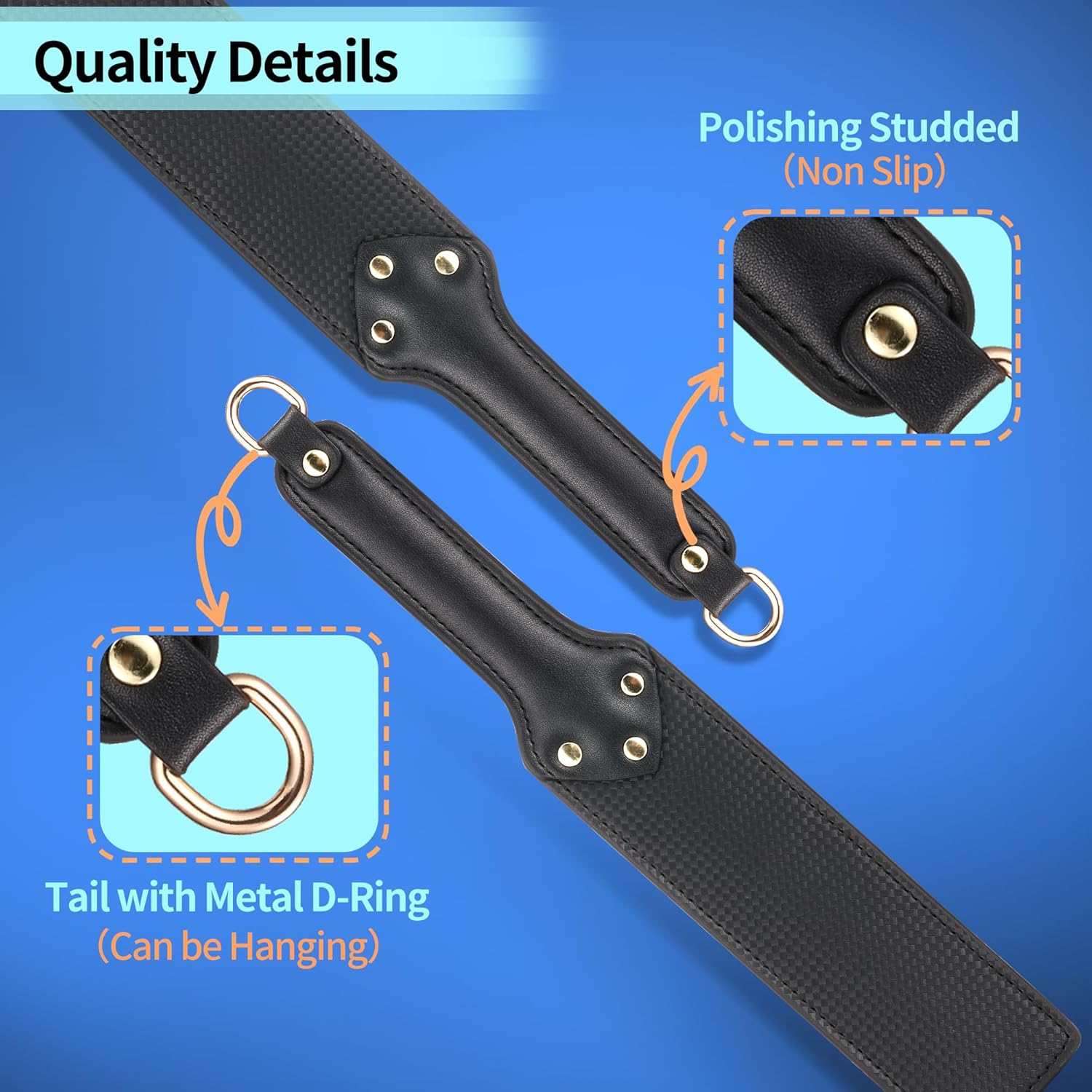 BDSM Spanking Paddle Slapper Teaser Faux Leather Adult Sex Dominant Slave SM Spankers for Couple Role Play Adult Sex Toy image number 4