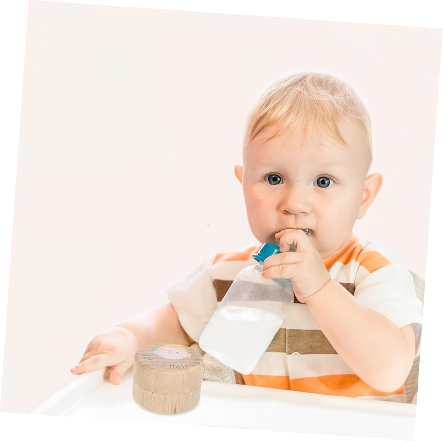 Memory Keepsake Box Wooden Haircut Storage Holder for Boys First Haircut Container with Capacity Thoughtful Present for Cherishing Precious Memories image number 1