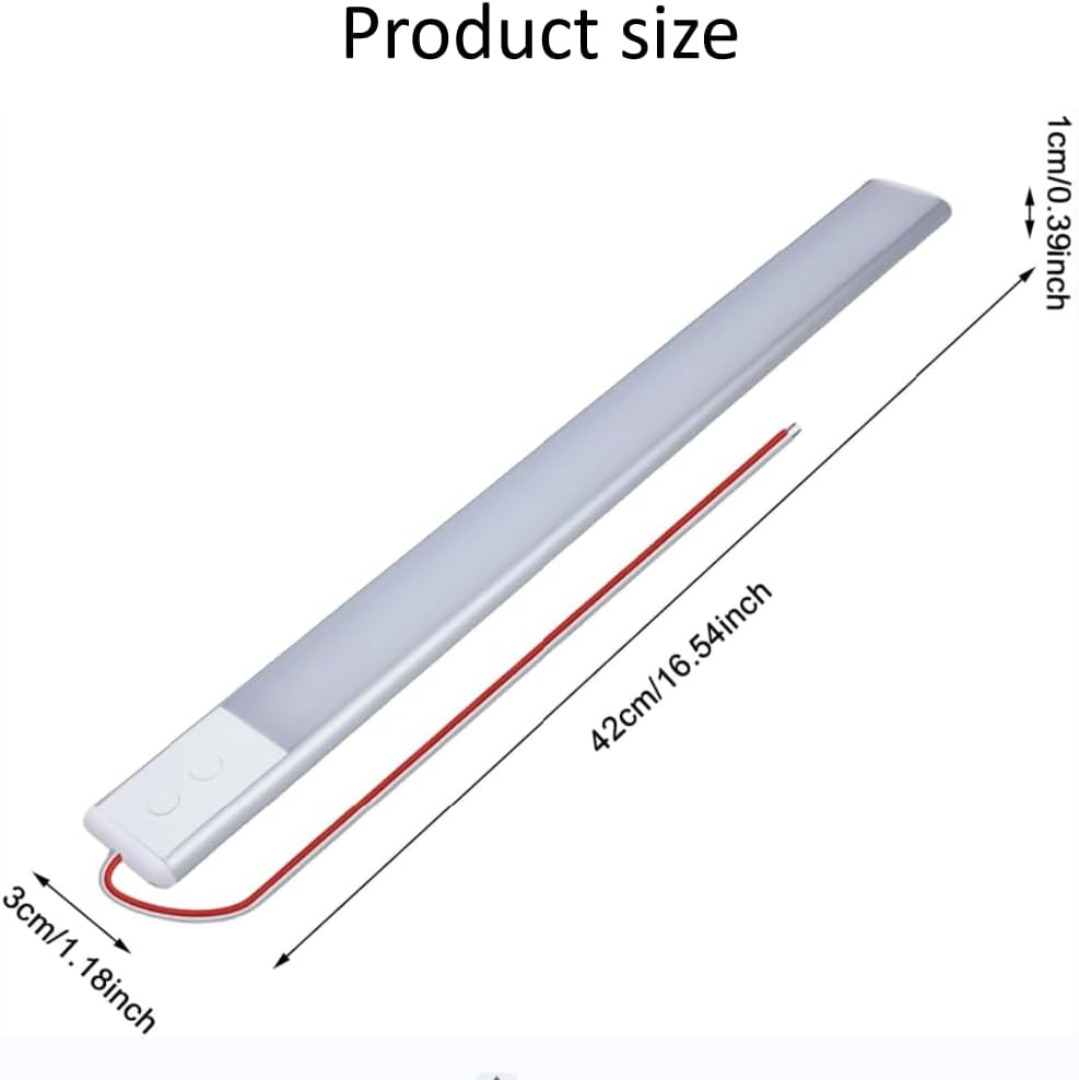 12V/24 LED Interior Light Bar 3CCT 168Leds 10W LED Strip Lights with Switch Stepless Dimming for Enclosed Trailer Truck RV Car Lorry Camper Boat Caravan Motorhome Home Cabinet Interior Lighting(2Pack)