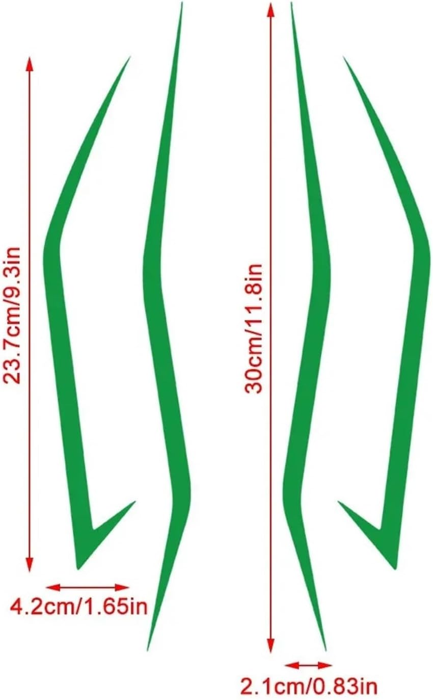 4PCS Motorcycle Fairing Sticker Decoration Reflective Cool Front Pull Headlight Decals Compatible with Ninja NINJA400 H2 H2Sx(Green)