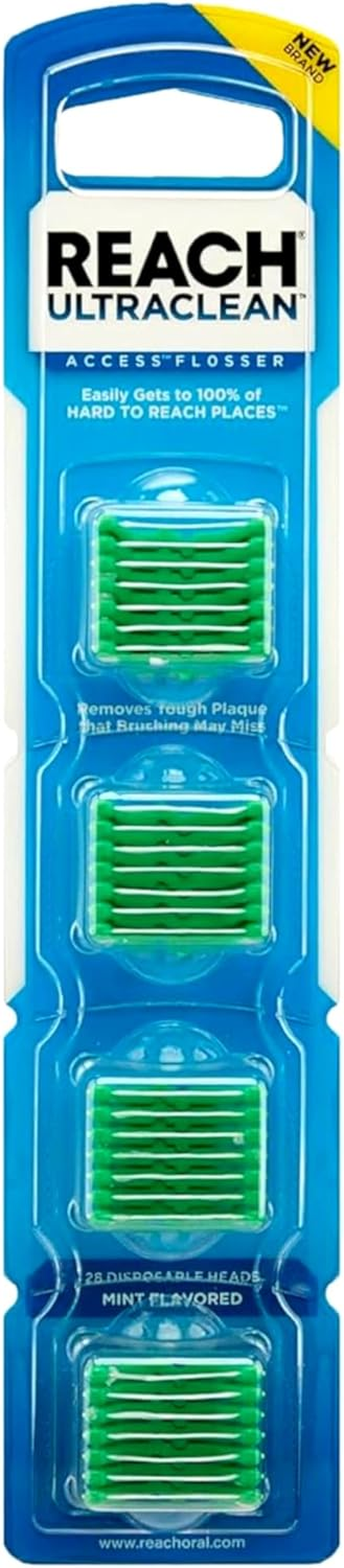 REACH Ultraclean Access Snap-On Flosser & Flosser Refill Head 28 Ea, Pack for Proper Oral Care, Mint Flavor 1 Ea image number 4