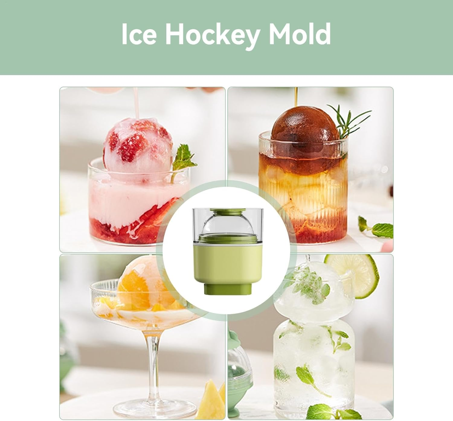 Ice Ball Mold - Handmade round Ice Hockey Machine - Bright Colors Kitchen Gadget for Bars, Work Area, Drink Shops, Picnic, Home, Parties - Pink image number 6