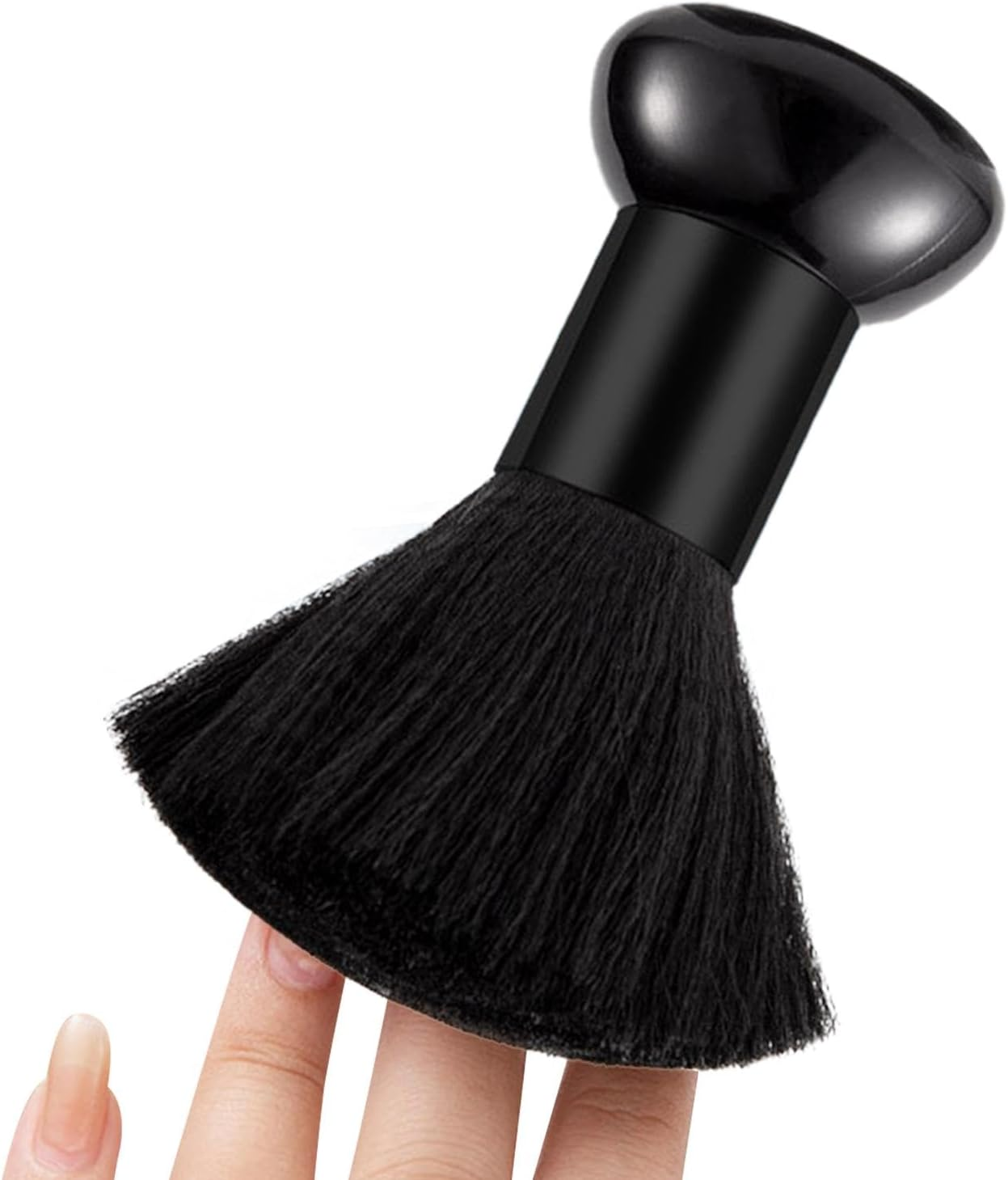 Barber Brush Neck Duster, Dust Brush for Nails, Soft Nylon Bristles Nail Tool, Professional Barber Face Cleaning Hairbrush for Salon, Home Use, Facial Hair Dusting Brush for Neck and Nails - Silver image number 4