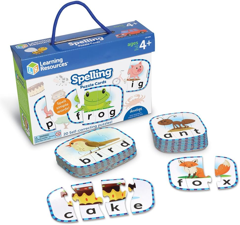 Learning Resources Spelling Puzzle Cards, Kindergarten Readniness, Self Correcting Puzzles, Ages 4+ (Multi) image number 3